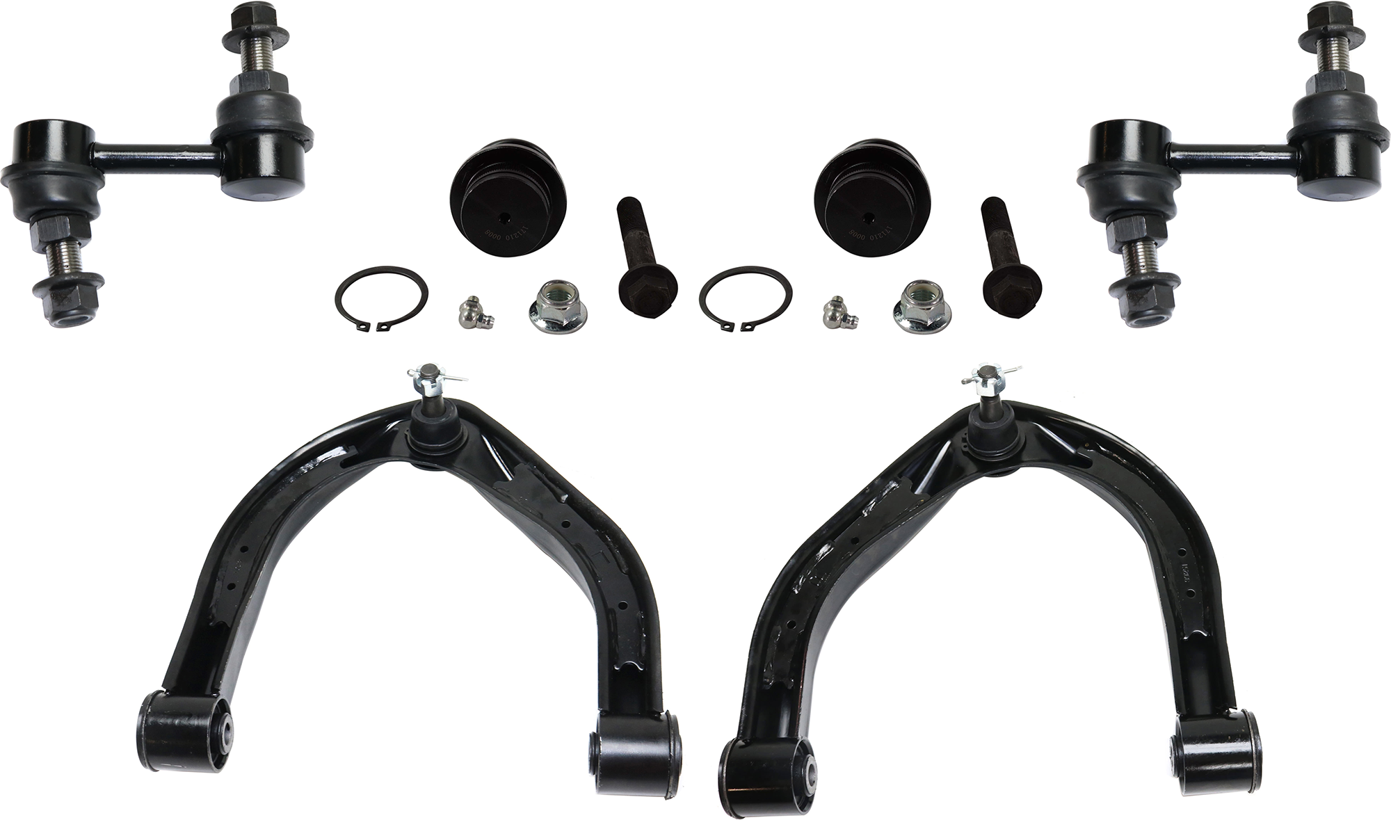 AM QX56-04-10 TITAN 04-15 FRONT CONTROL ARM RH AND LH Upper 6 pc Kit with Ball Joint and Sway Bar Link SKU KIT 070224 C369 OEM 545247S000-54524ZR00A 545257S0