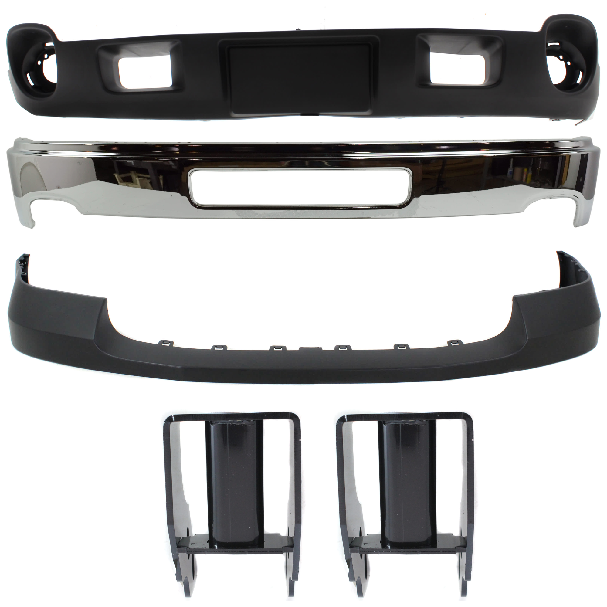 AM SIERRA 2500-3500 HD 11-14 FRONT BUMPER RH AND LH 5 pc kit w Valance and Bumper Bracket SKU KIT 070224 C380 Partslink GM1002839 GM1066195 GM1014105 GM1092216 OEM 25998989-20966182-22777685-227