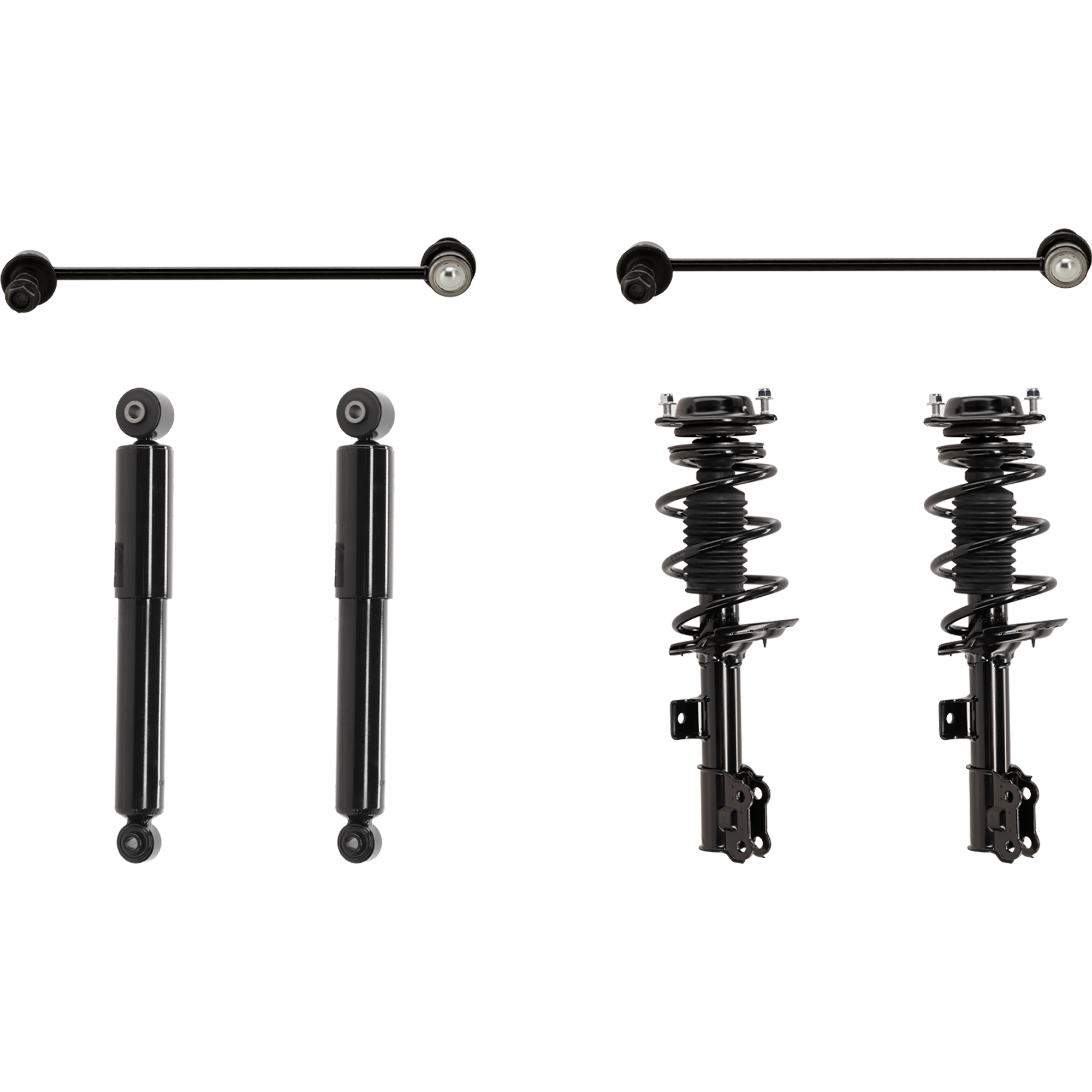 AM ELANTRA 11-16 FRONT AND REAR SHOCK ABSORBER AND STRUT ASSEMBLY RH AND LH 6 pc kit with Sway Bar Links SKU KIT 070224 C384 OEM 1333386R 172708-546613X050-546