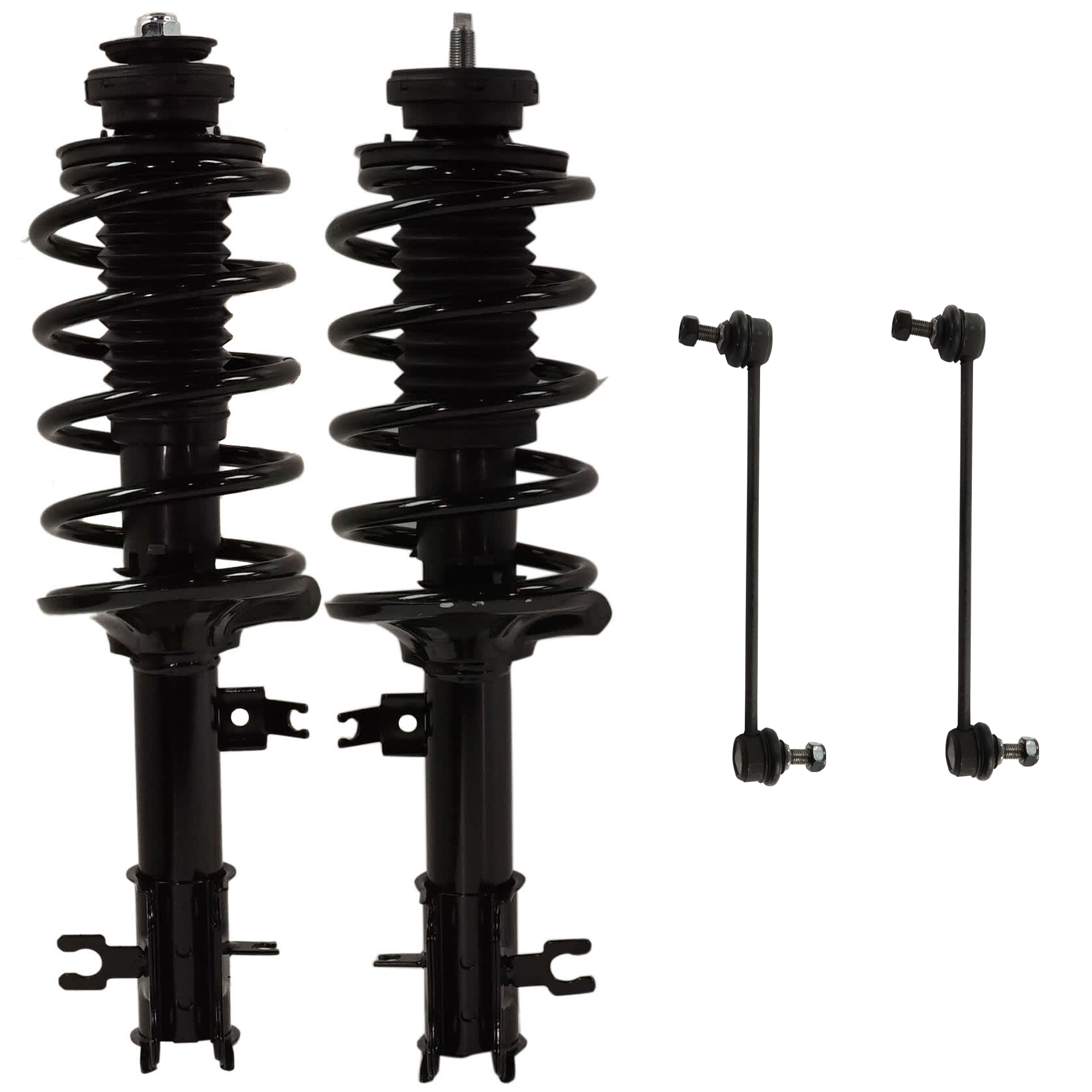 AM AVEO 04-11 AVEO5-07-11 FRONT FULLY LOADED STRUT RH AND LH Gas Charged Twin tube 4 pc Kit with Sway Bar Link SKU KIT 070224 C404 OEM 816645-817351-78A11404-2701539