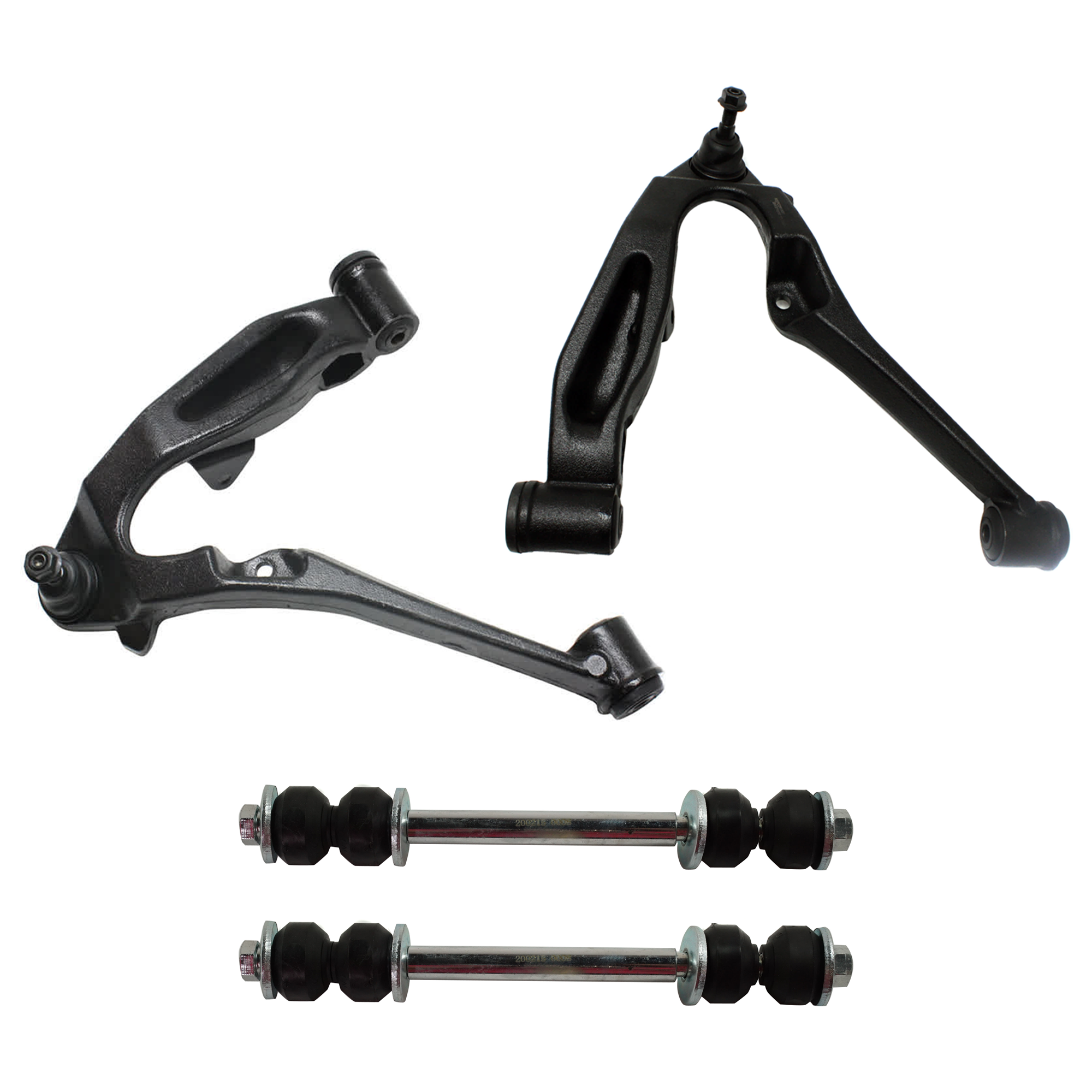 AM SILVERADO SIERRA 2500-99-10 H2-03-09 FRONT CONTROL ARM RH AND LH Lower 4 pc Kit with Sway Bar Link SKU KIT 070224 C432 OEM 12043-521878-2606037-5071607-1