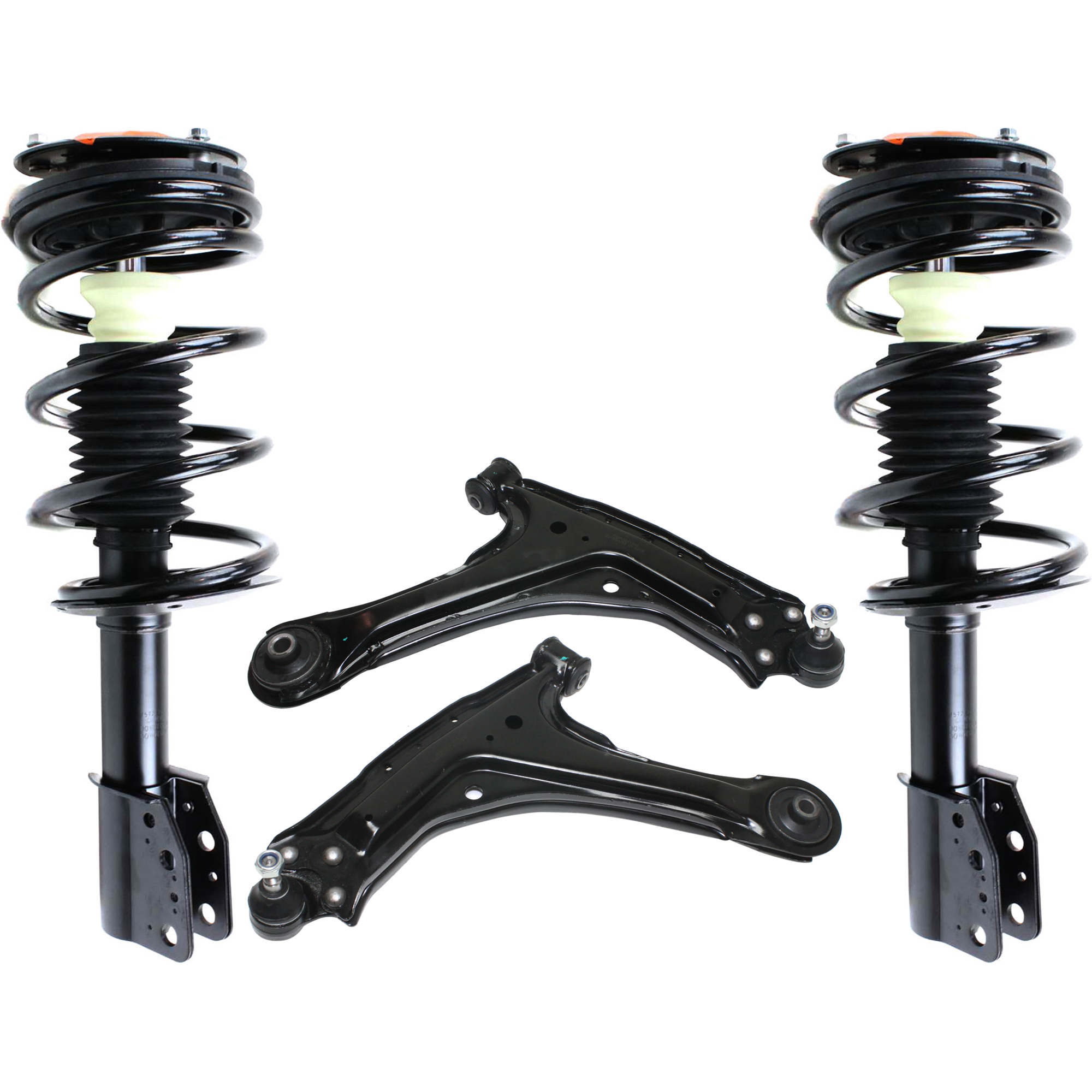 AM GRAND AM 99-05 MALIBU 97-03 FRONT FULLY LOADED STRUT RH AND LH Gas Charged Twin tube 4 pc Kit with Control Arm and Loaded Strut SKU KIT 070224 C435 OEM 22064731-22064732-10365844-152
