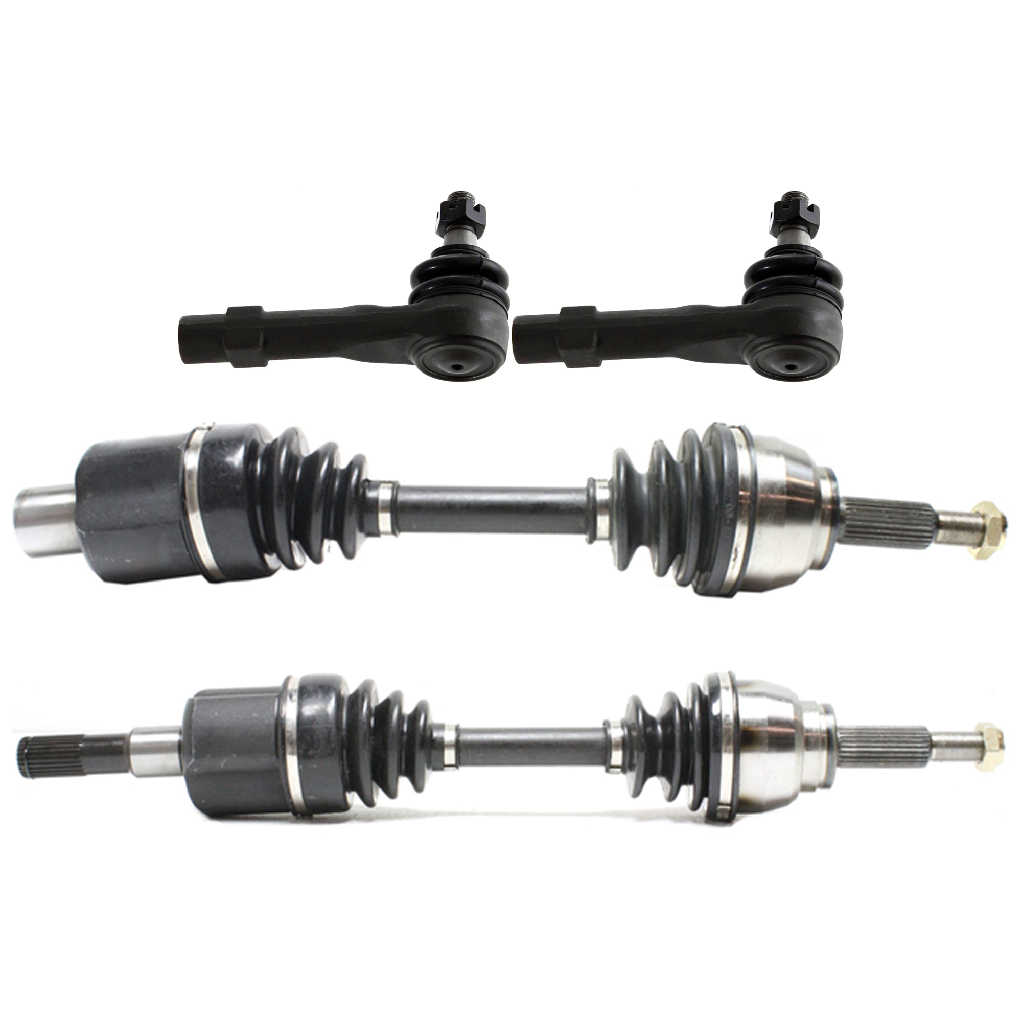 AM EXPLORER 02-03 FRONT CV AXLE ASSEMBLY RH AND LH Outer 4 pc kit with Tie Rod End SKU KIT 070224 C477 OEM 385025-1015279-2693087-2695665