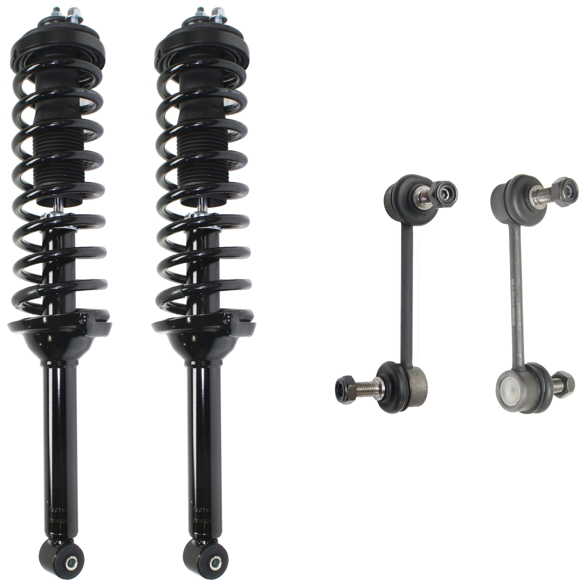 AM CR V 97-01 REAR FULLY LOADED STRUT RH AND LH Gas Charged Twin tube 4 pc Kit with Sway Bar Link SKU KIT 070224 C485 OEM 51605S10A01-52611S10A01-101479
