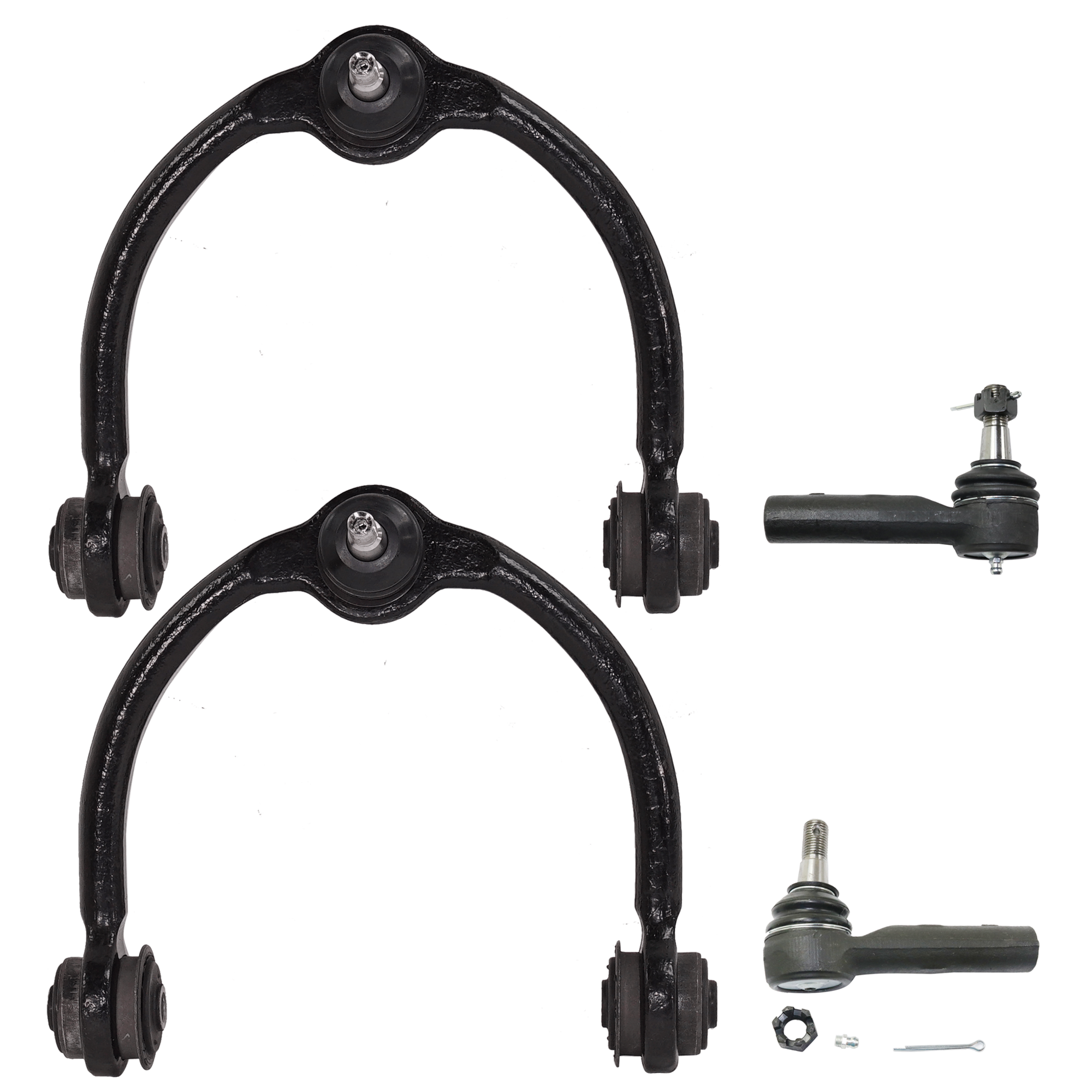 AM COMMANDER 06-10 GRAND CHEROKEE 05-10 FRONT CONTROL ARM RH AND LH Upper 4 pc Kit with Tie Rod End SKU KIT 070224 C493 OEM 52090206AI 5143555AC 2693374-4
