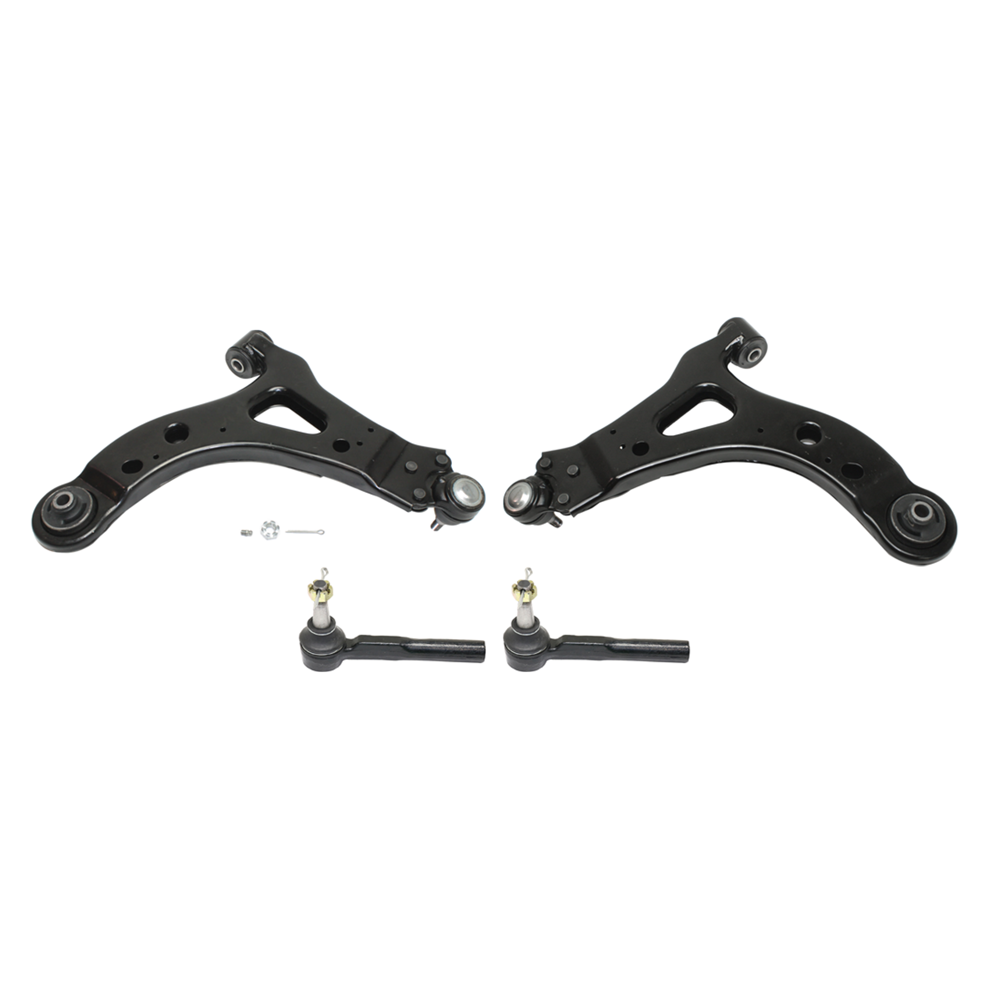 AM MONTANA UPLANDER 05-09 TERRAZA RELAY 05-07 FRONT CONTROL ARM LH Lower 4 pc Kit with Tie Rod End SKU KIT 070224 C517 OEM 15218621-15218622-382043-26930
