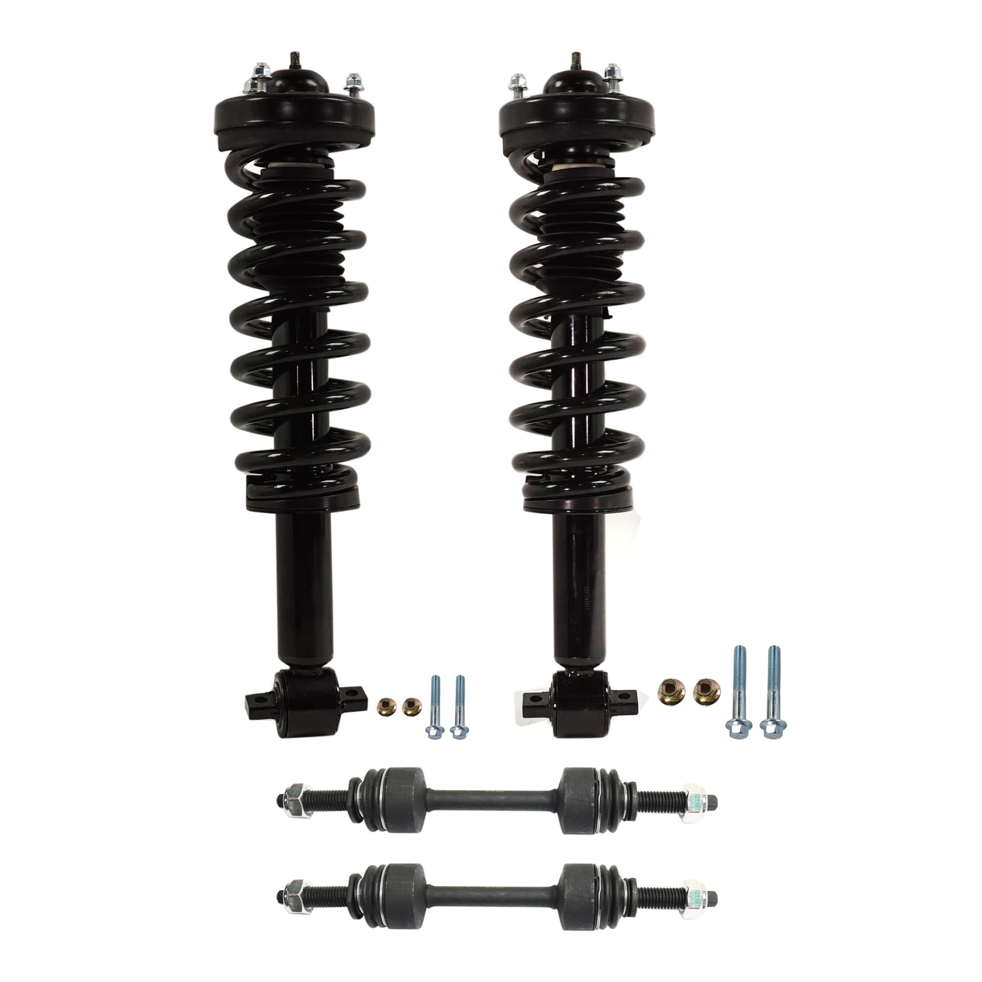 AM F 150-15-20 FRONT FULLY LOADED STRUT RH AND LH 4 pc Kit with Sway Bar Link SKU KIT 070224 C546 OEM SR4443 JL3Z18124J 710787 JL3Z1