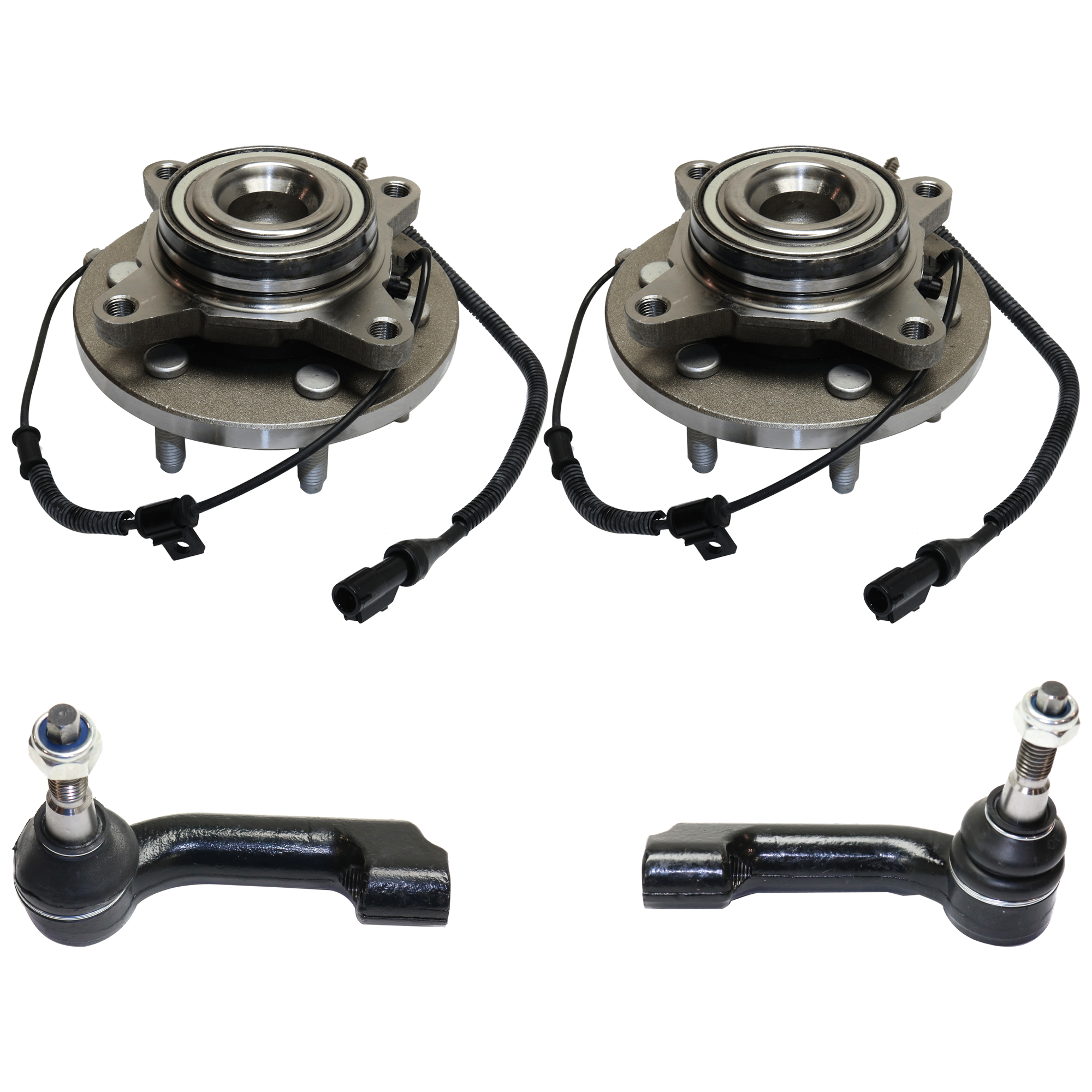 AM F 150-09-10 FRONT HUB ASSEMBLY RH=LH Outer 4 pc kit with Tie Rod End SKU KIT 070224 C552 OEM 9L3Z1104B 7L1Z3A130R 7L1Z3A130