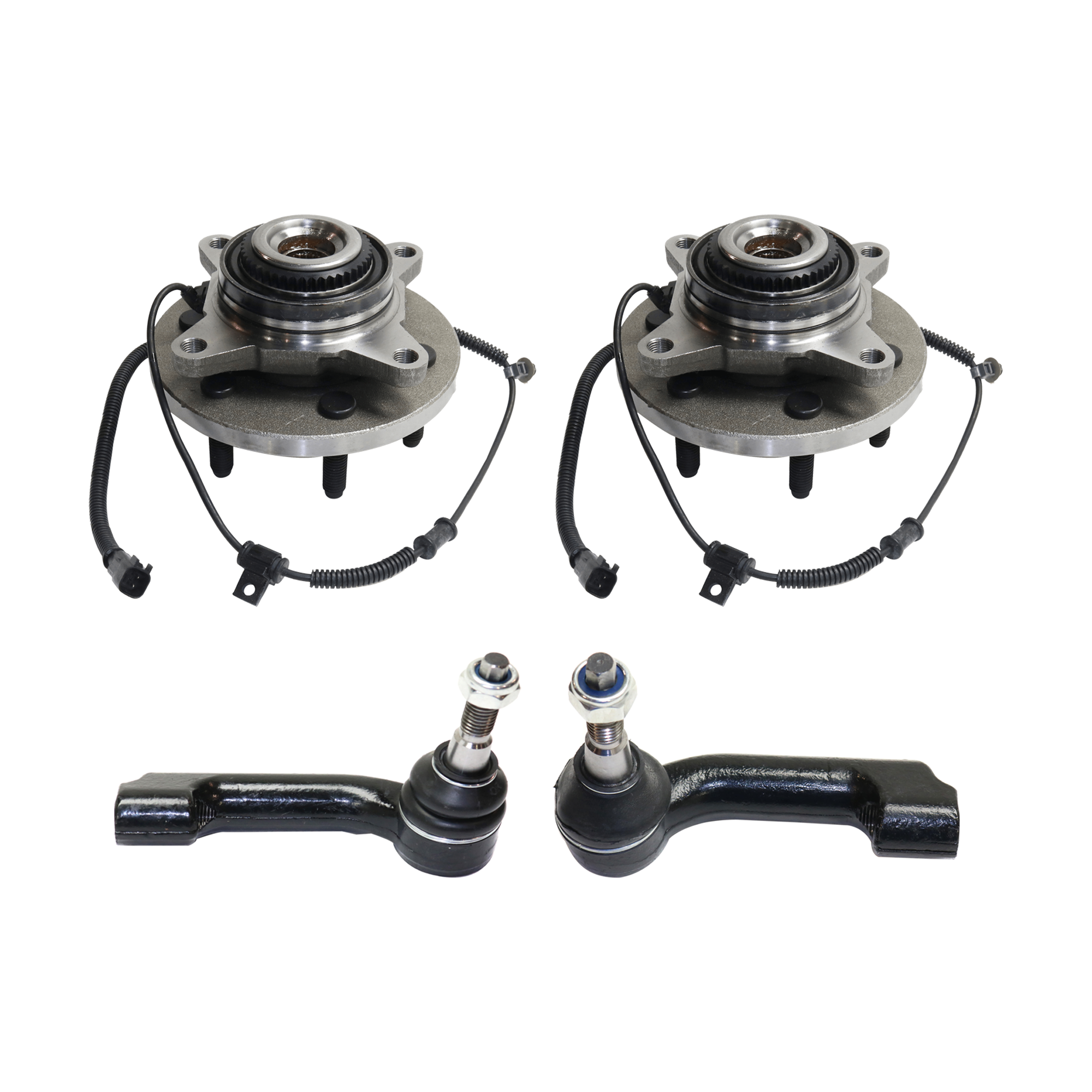 AM F 150-10-14 FRONT HUB ASSEMBLY RH=LH Outer 4 pc kit with Tie Rod End SKU KIT 070224 C553 OEM 102765 BL3Z1104A BR930154K BR9