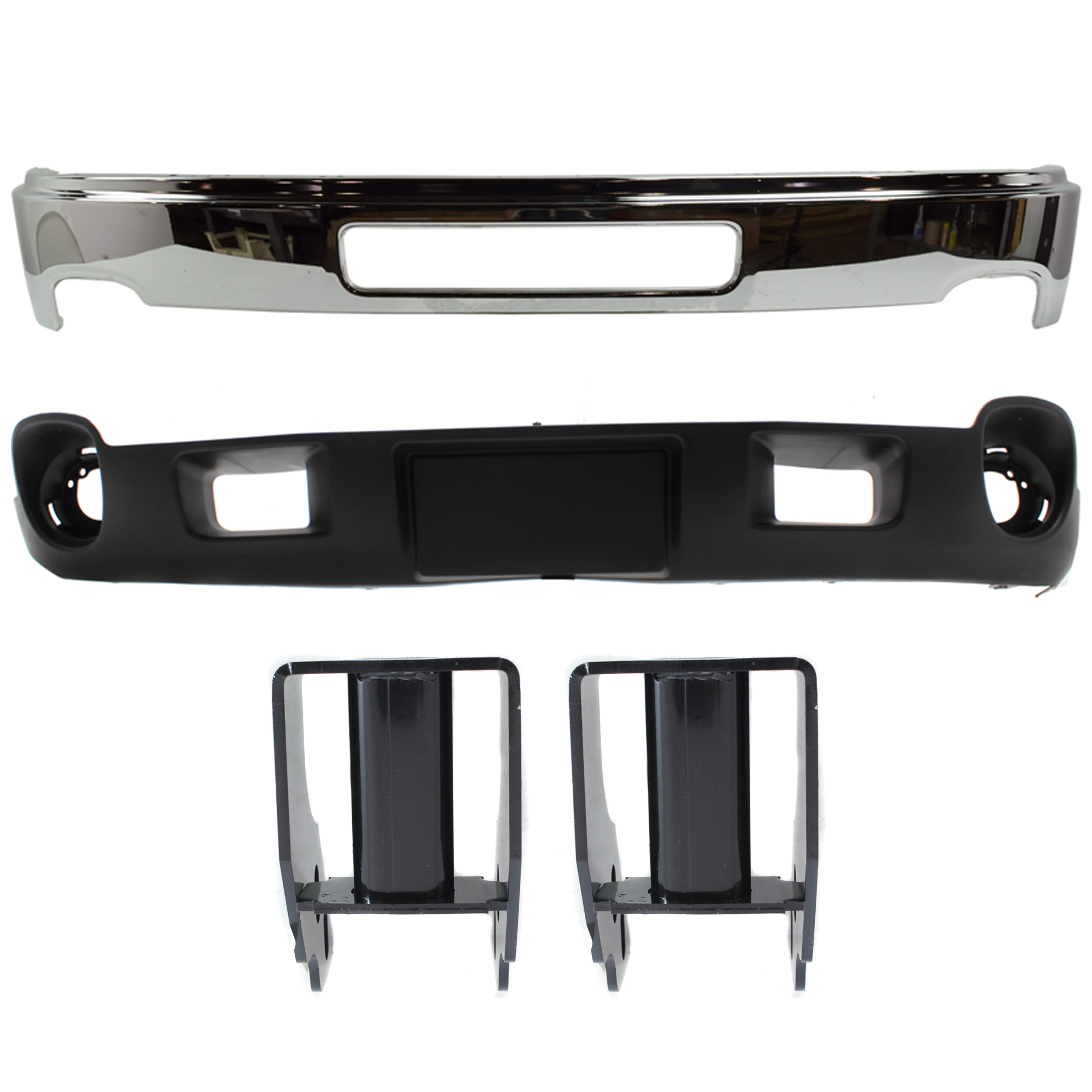 AM SIERRA 2500-3500 HD 11-14 FRONT BUMPER RH AND LH 4 pc kit w Valance and Bumper Bracket SKU KIT 070224 C554 Partslink GM1002839 GM1066195 GM1092216 OEM 25998989-20966182-22755085