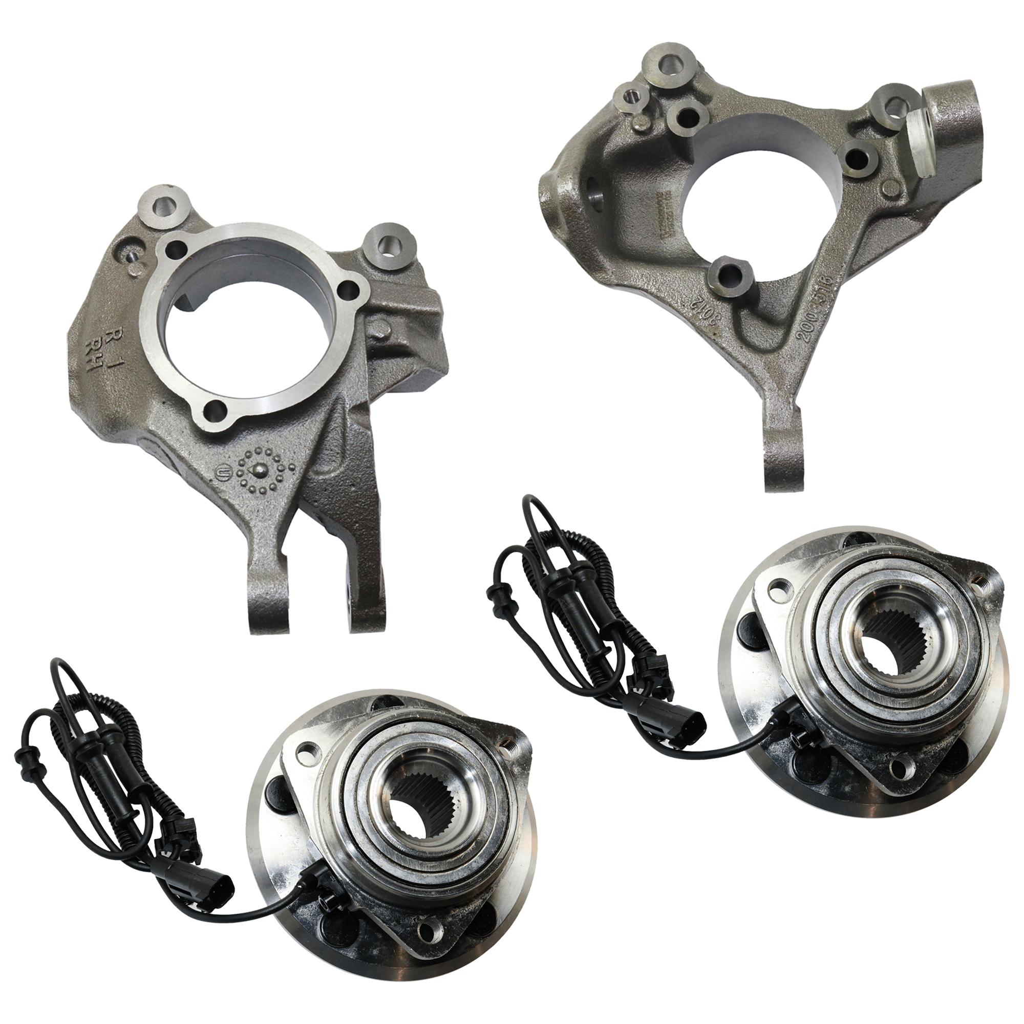 AM WRANGLER 07-10 FRONT KNUCKLE RH AND LH 4 pc Kit Steering with Wheel Hub SKU KIT 070224 C561 OEM 68004086AA 68004087AA 52060398