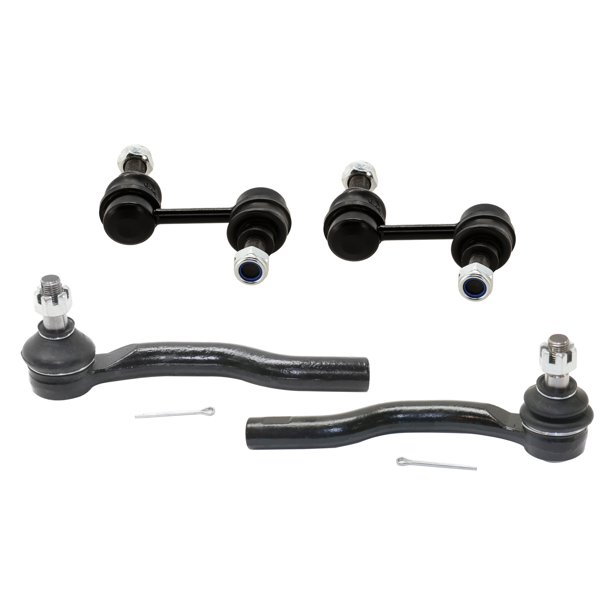 AM TITAN 04-15 ARMADA 05-22 FRONT TIE ROD RH AND LH Outer 4 pc kit with Sway Bar Link SKU KIT 070224 C580 OEM 485207S025-486407S025-1016035