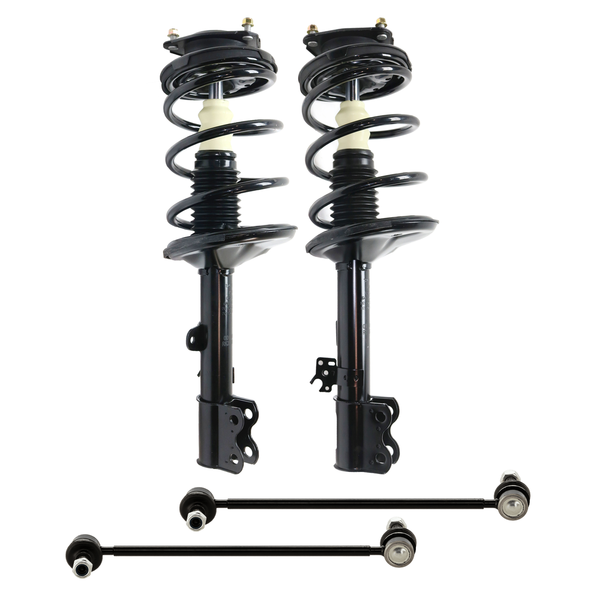 AM RAV4-01-05 FRONT FULLY LOADED STRUT RH AND LH 4 pc Kit with Sway Bar Link SKU KIT 070224 C590 OEM 1015090-2651747-5451500-545153