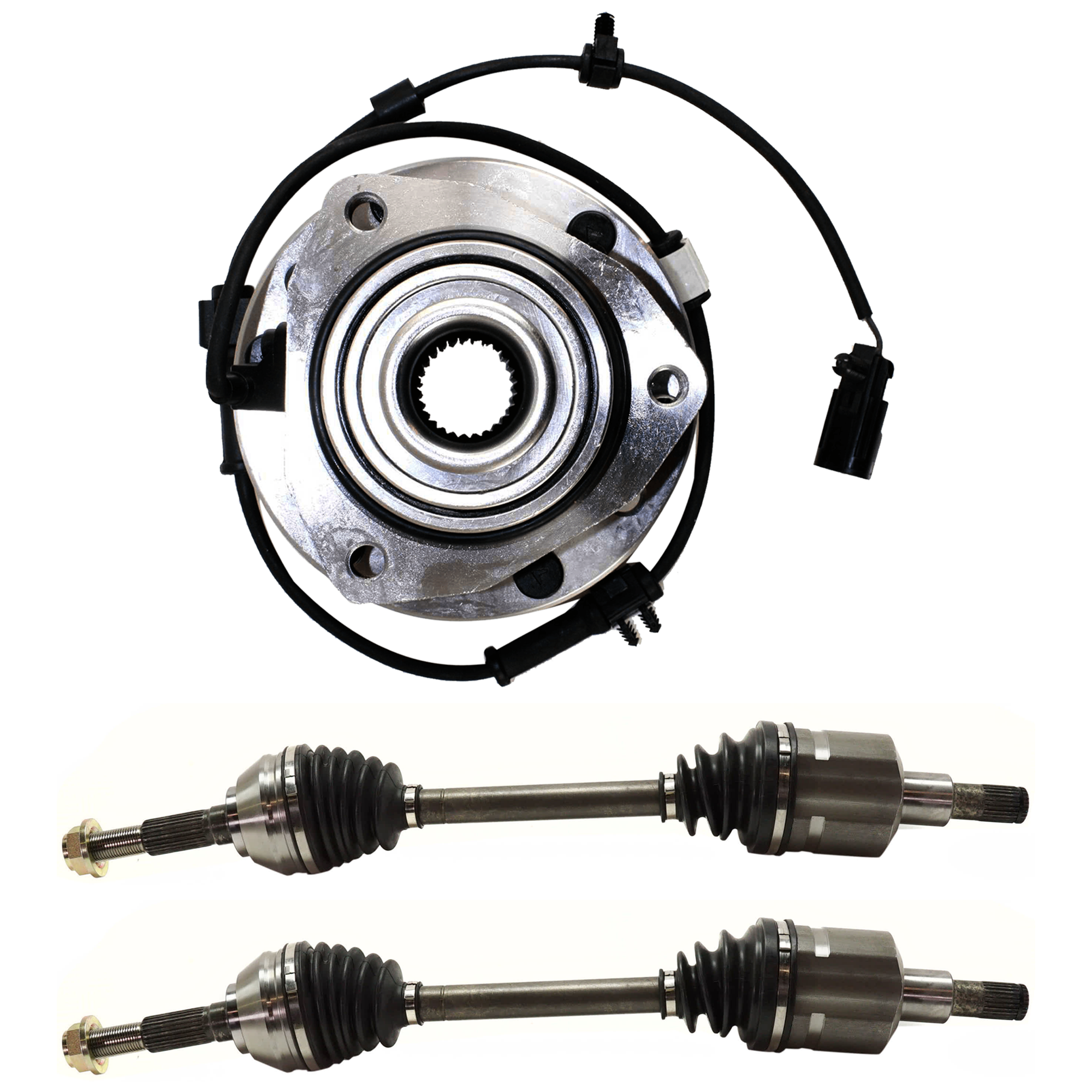 AM TRAILBLAZER 02-09 FRONT HUB ASSEMBLY RH=LH 3 pc Kit with Axle Assembly SKU KIT 070224 C621 OEM 8151308580-26079789-8260797890