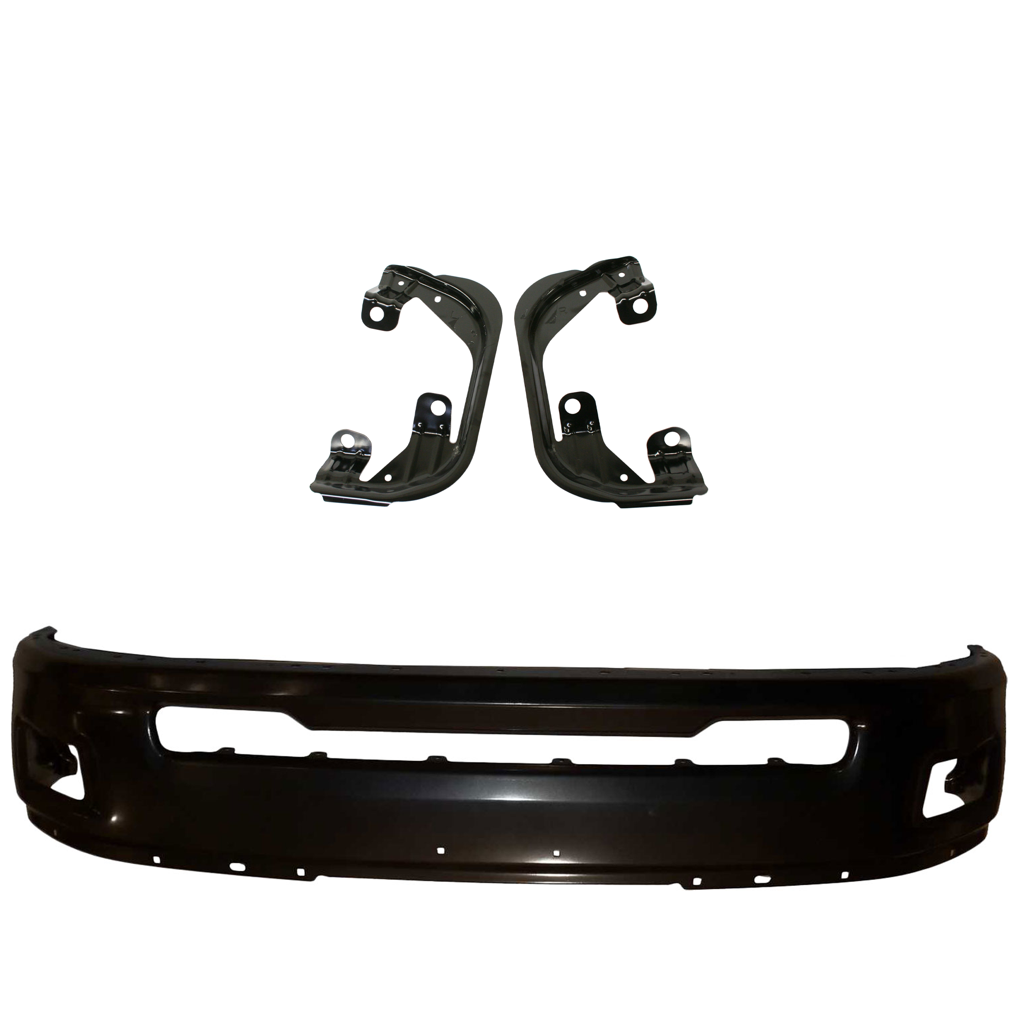 AM RAM FULL SIZE PICKUP 09-12 FRONT BUMPER 3 pc kit Paintable with Fog Light Bracket SKU KIT 070224 C626 Partslink CH1002384 CH1061100 OEM 68206067AA 55112609AA 68054374