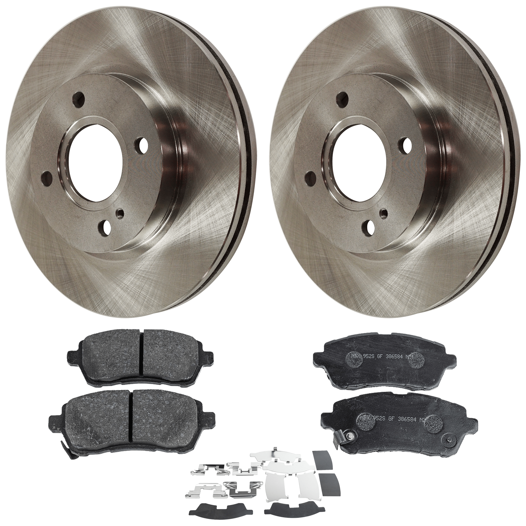 AM FIESTA 11-19 FRONT BRAKE DISC AND PAD KIT 2 Wheel Set SKU KIT 070224 C661 OEM 1546835 AE8Z1125A 1679853-8V51