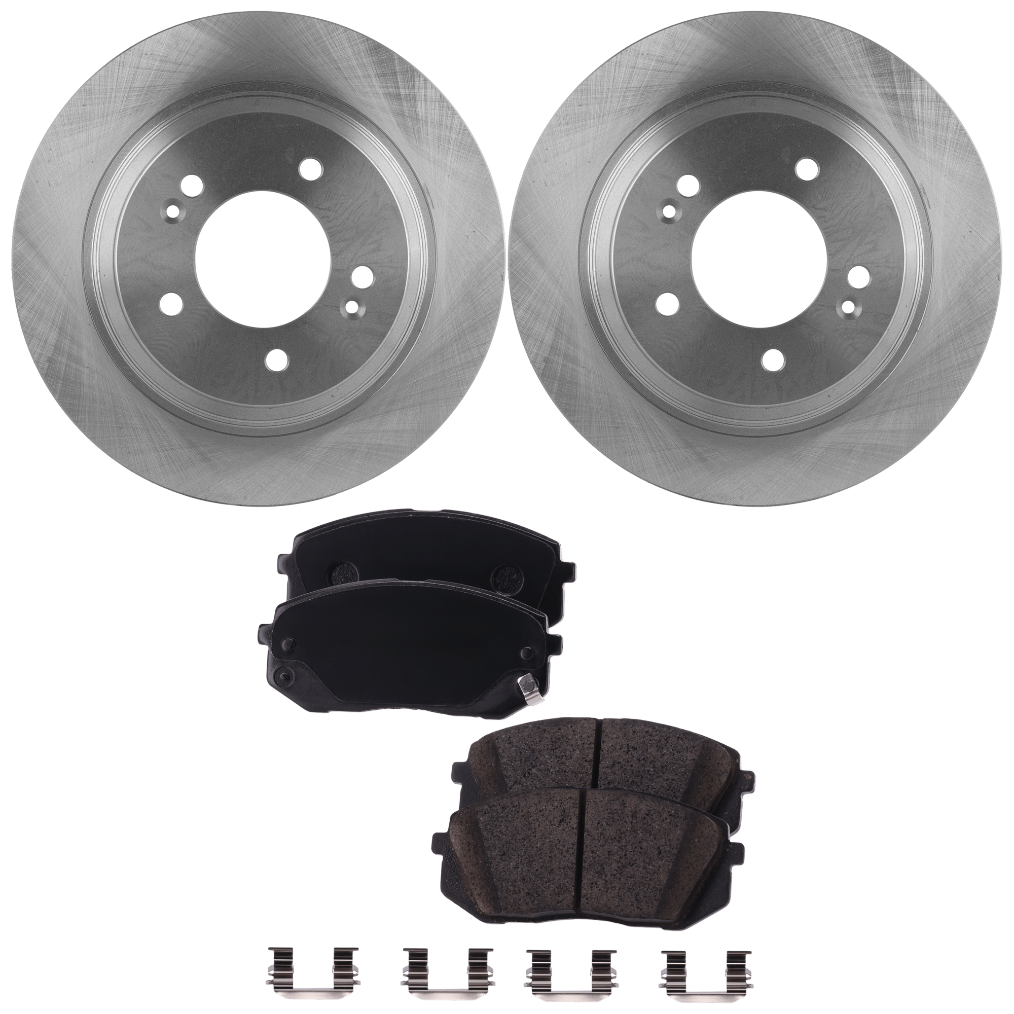 AM FORTE 21-22 OPTIMA 16-20 FRONT AND REAR BRAKE DISC AND PAD KIT 2 Wheel Set SKU KIT 070224 C664 OEM 58101B2A30-58101C2A10-58101D4A