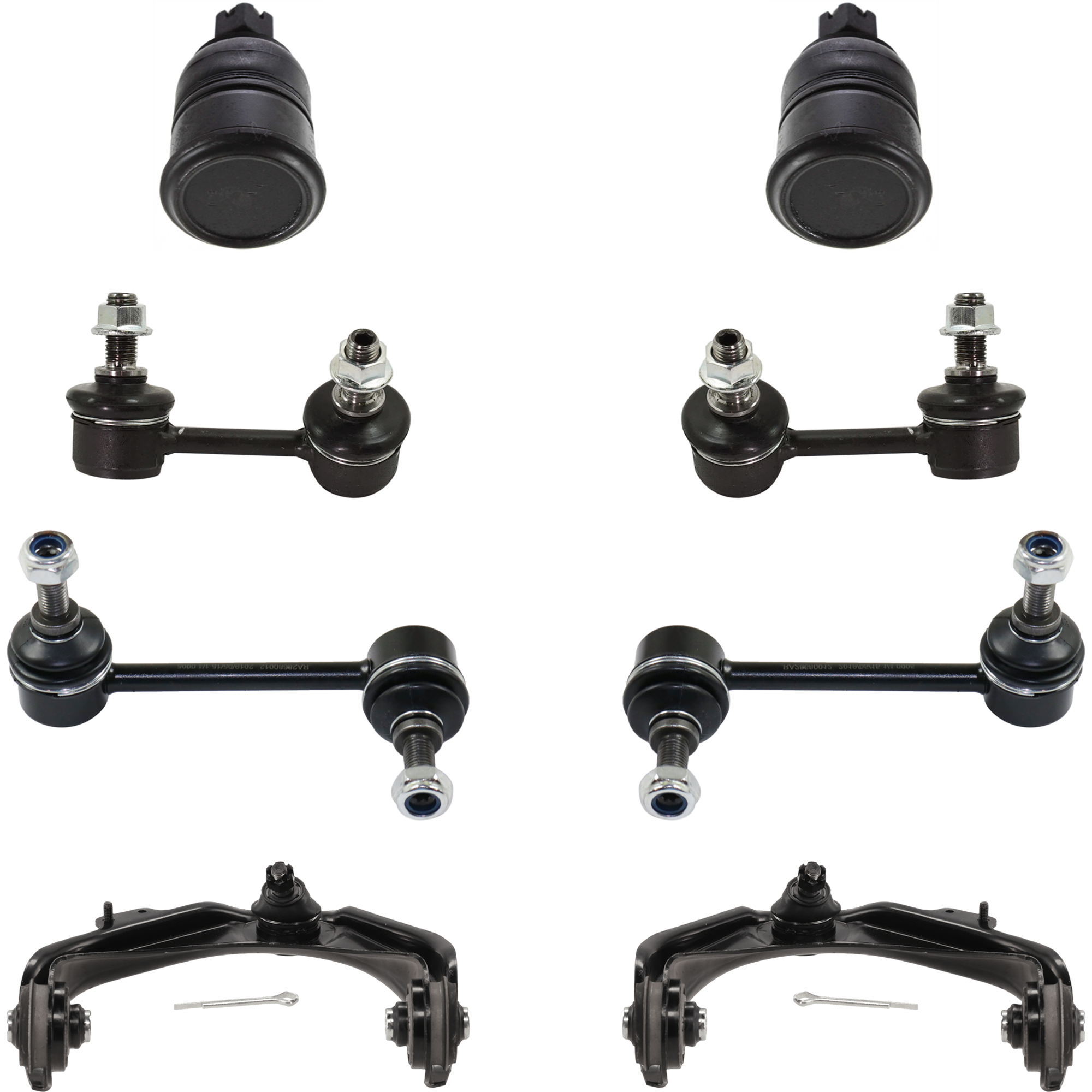 AM ACCORD 98-02 FRONT CONTROL ARM RH AND LH Upper 8 pc Kit with Ball Joint and Sway Bar Link SKU KIT 070224 C68 OEM 51450S84A01-51450S1AE01-51460S
