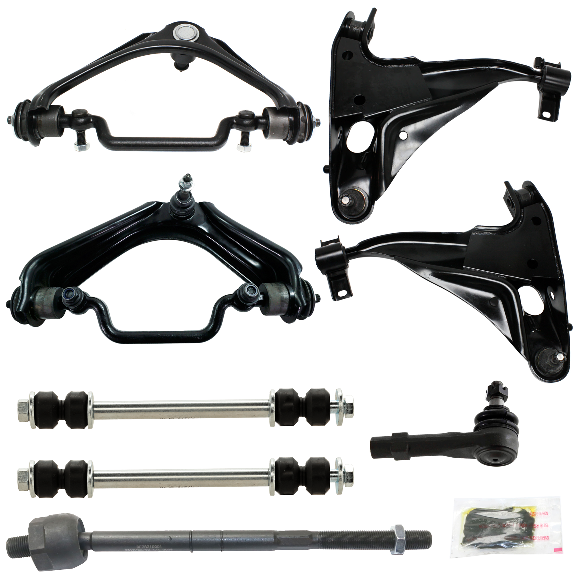 AM EXPLORER MOUNTAINEER 02-03 FRONT CONTROL ARM RH AND LH 8 pc kit w Sway Bar Link and Tie Rod End SKU KIT 070224 C79 OEM 1L2Z3084AA 1L2Z3085AA MCS0E13