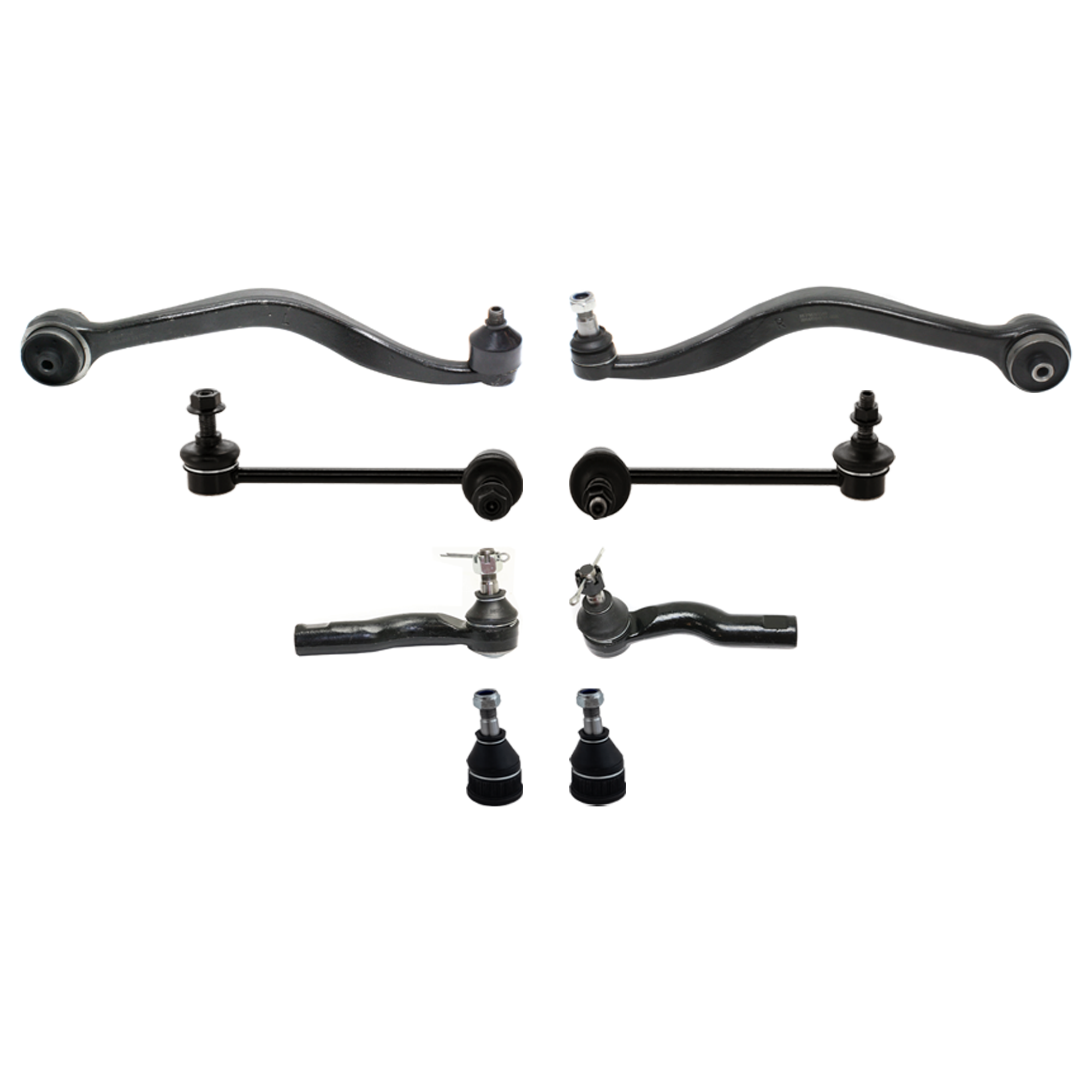 AM MILAN MKZ 07-09 FUSION 07-10 FRONT CONTROL ARM KIT RH AND LH 7 pc kit with Ball Joint Sway Bar Links and Tie Rod Ends SKU KIT 070224 C91 OEM BE5Z3078B BE5Z3079A GR1A34J50