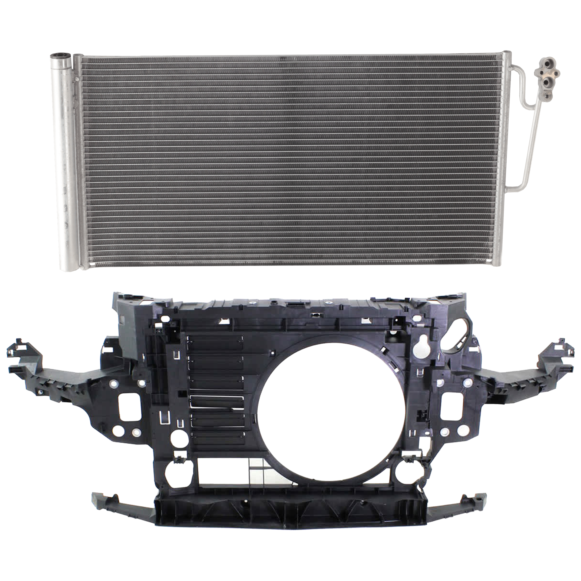 AM COOPER COUNTRYMAN 11-16 RADIATOR SUPPORT 2 Piece Kit S JCW Models with A C Condenser SKU KIT 070325-11 Partslink MC1225108 MC3030102 OEM 51649802025-64539239920