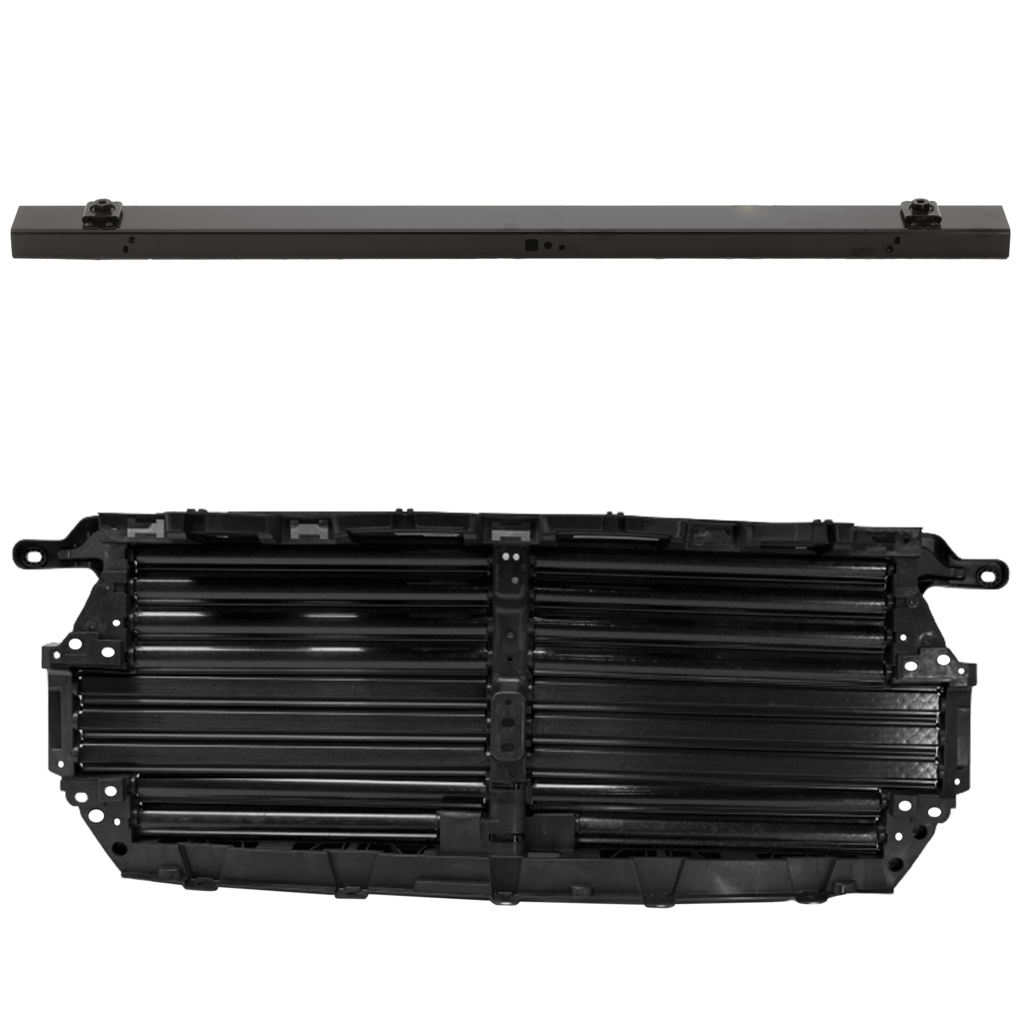 AM F 150-15-20 RADIATOR SUPPORT LOWER 2 Piece Kit with Active Grille Shutter SKU KIT 070325-16 Partslink FO1225223 FO1206121 OEM FL3Z16139A JL3Z8475D