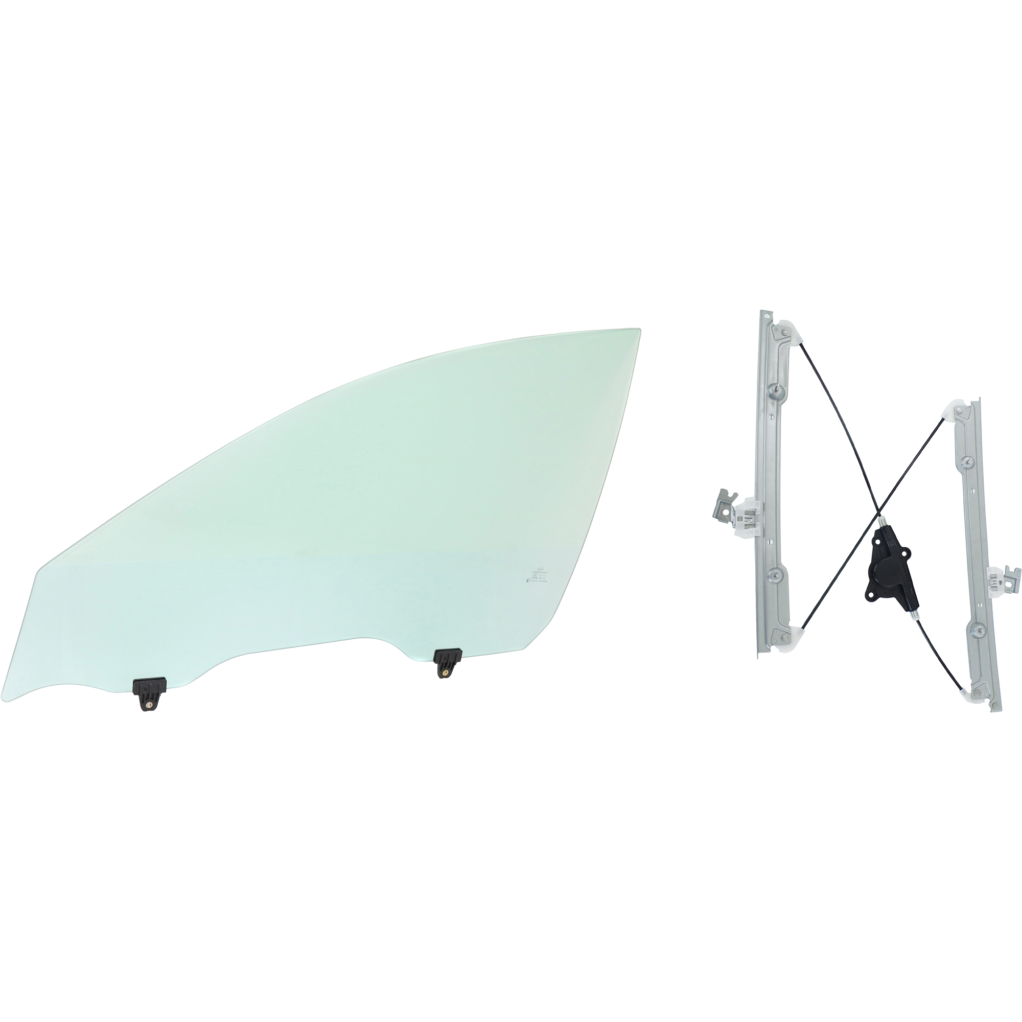 AM MAXIMA 04-08 FRONT DOOR GLASS LH 2 pc Kit SE SL Models 4 Door Sedan with Window Regulator SKU KIT 070417-49 Partslink NI1350125 OEM 803017Y000 FD21929GTYN 807217Y