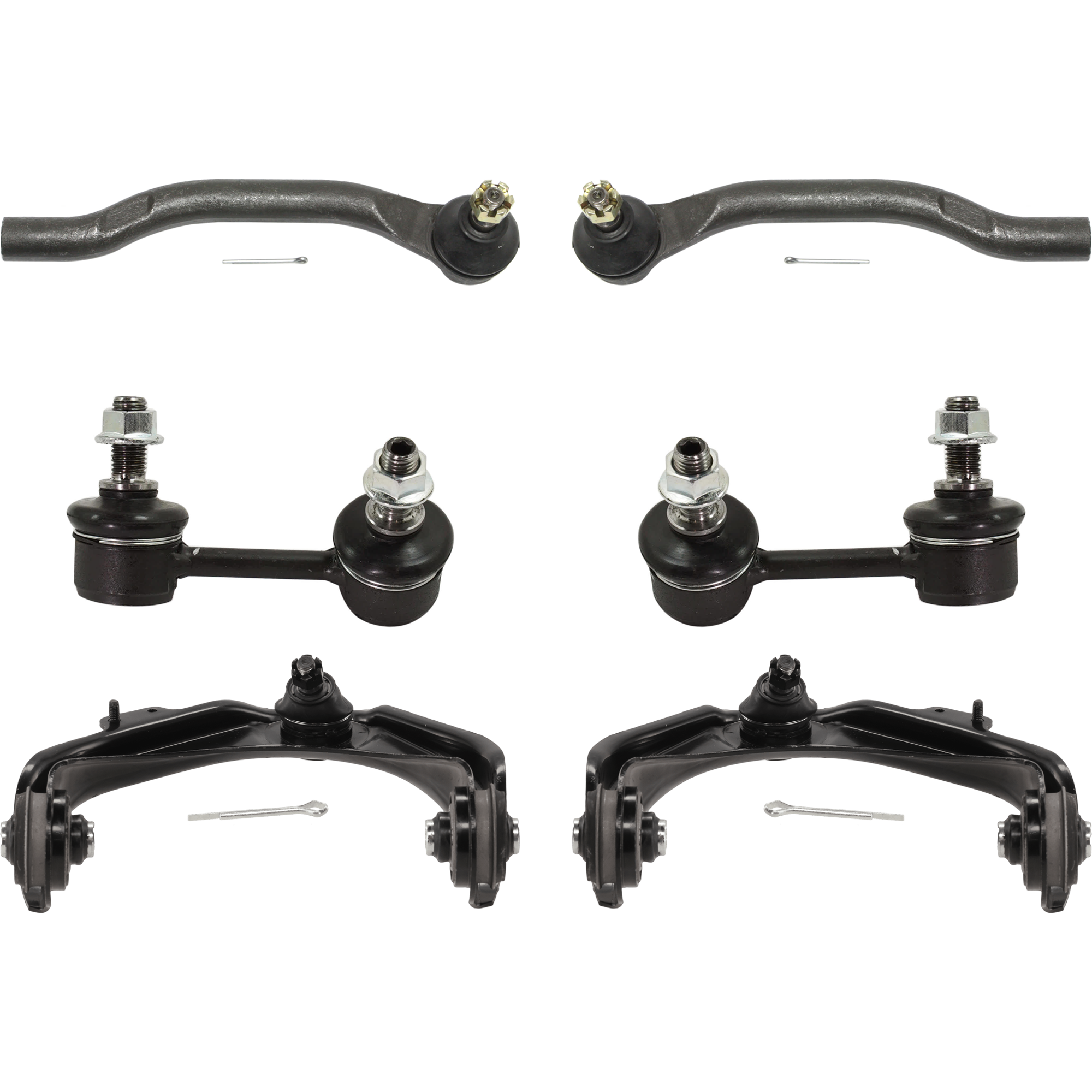 AM ACCORD 98-02 TL 99-03 FRONT CONTROL ARM KIT RH AND LH Upper w ball joint s 6 pc Kit with Sway Bar Link and Tie Rod End SKU KIT 070418-01 OEM 51450S84A01-51450S1AE01-51460S