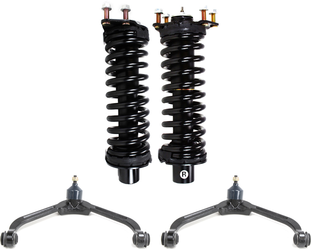 AM LIBERTY 02-02 FRONT CONTROL ARM KIT RH AND LH Upper 4 pc Kit with Shock Absorber and Strut Assembly SKU KIT 070418-06 OEM 52088632AA 52088632AB 52088632