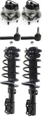 AM COBALT 05-10 HHR 06-11 FRONT FULLY LOADED STRUT RH AND LH Gas Charged Twin tube 6 pc Kit with Wheel Hub Tie Rod End SKU KIT 070418-34 OEM 10368516-88964331-19181044-191