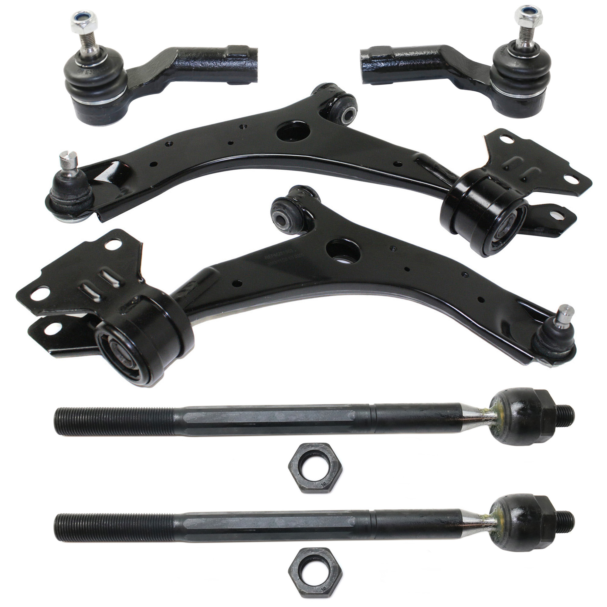 AM 3 SPORT MAZDA 3-10-13 FRONT CONTROL ARM KIT RH AND LH Lower w ball joint s 6 pc Kit with Tie Rod End SKU KIT 070418-37 Partslink MA4522100 MA4520100 MA4521100 OEM BBM234350 BBM234300 BP4L32240