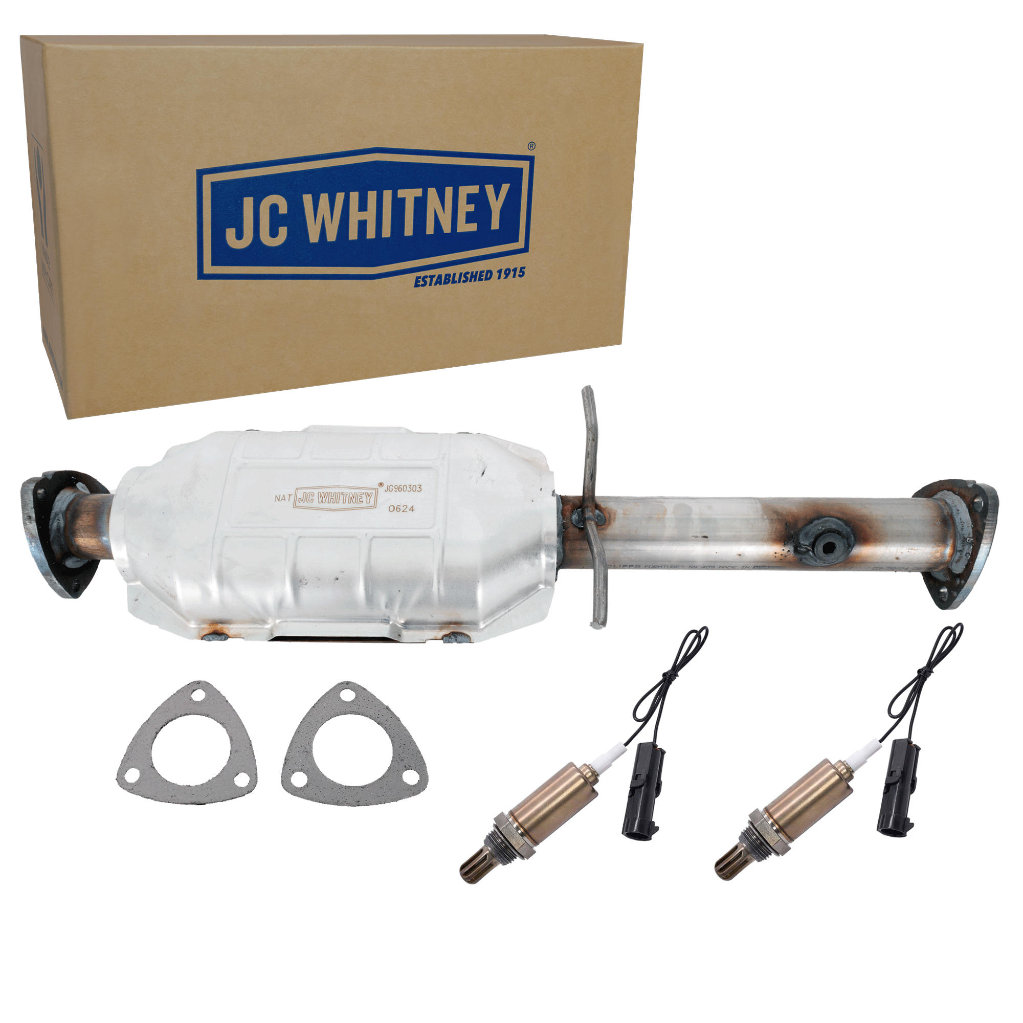 AM SONOMA S10 PICKUP 99-00 CATALYTIC CONVERTER Center 2.2L Eng. Rear Wheel Drive 3 pc. Kit with 2 Oxygen Sensors SKU KIT 070424 R007