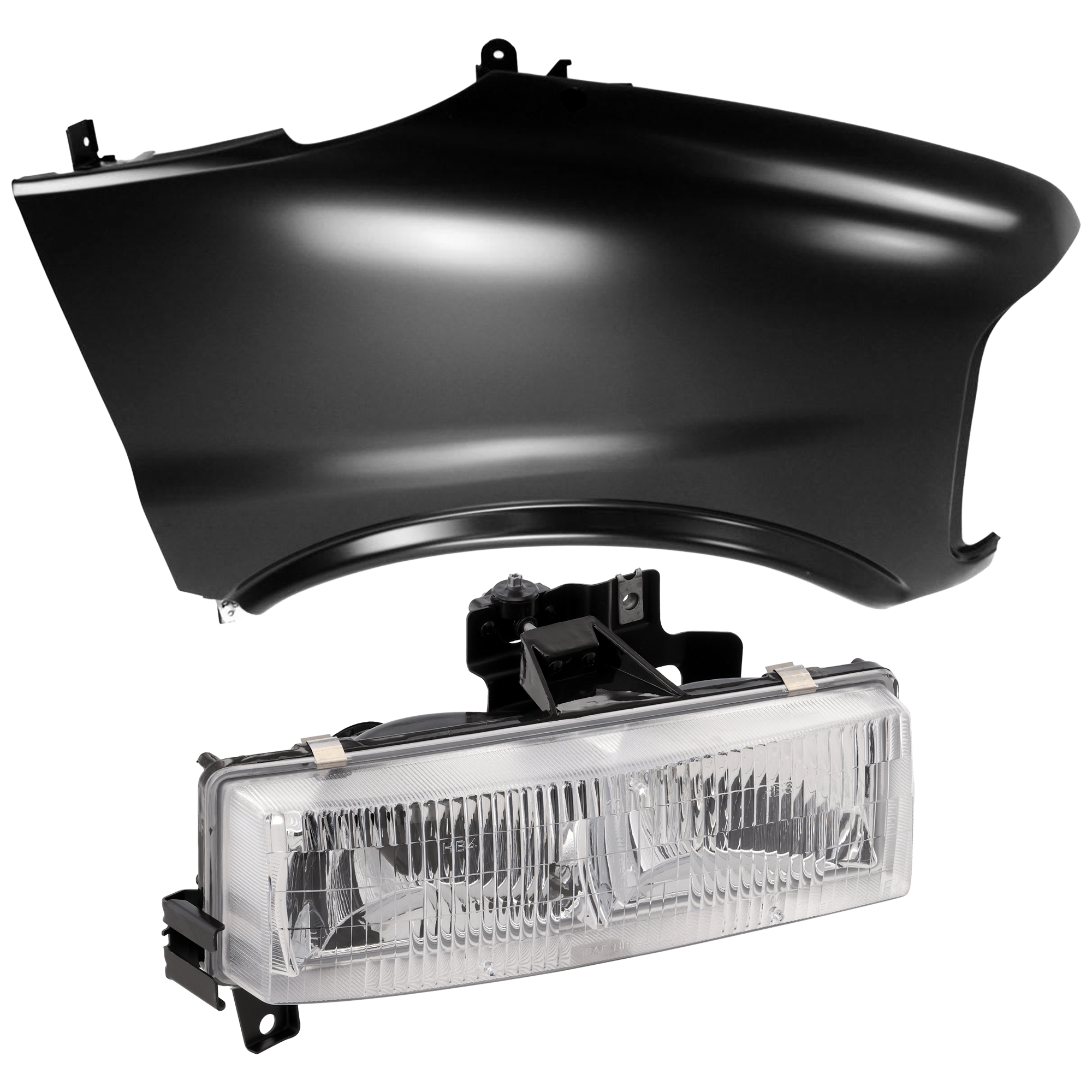AM EXPRESS VAN 96-02 HEAD LAMP RH Composite Assembly Halogen with Fender SKU KIT 070426-114 Partslink GM2503176 GM1241258 OEM 16522160-12549270