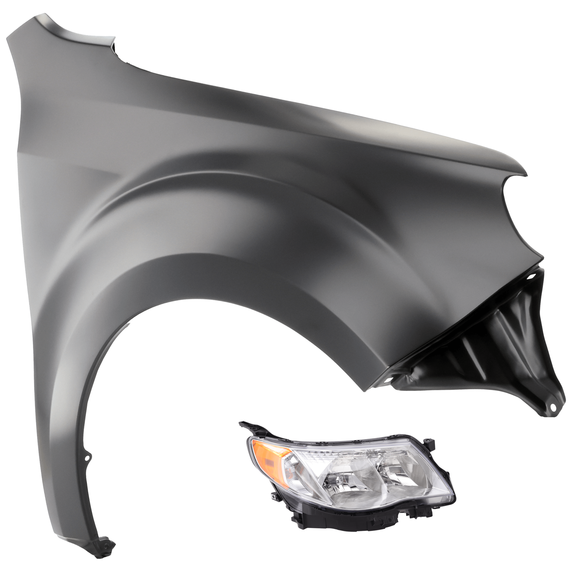 AM FORESTER 09-13 HEAD LAMP RH Assembly Halogen with Fender CAPA SKU KIT 070426-130 Partslink SU2503132C SU1241128C OEM 84001SC061-57120SC0219P