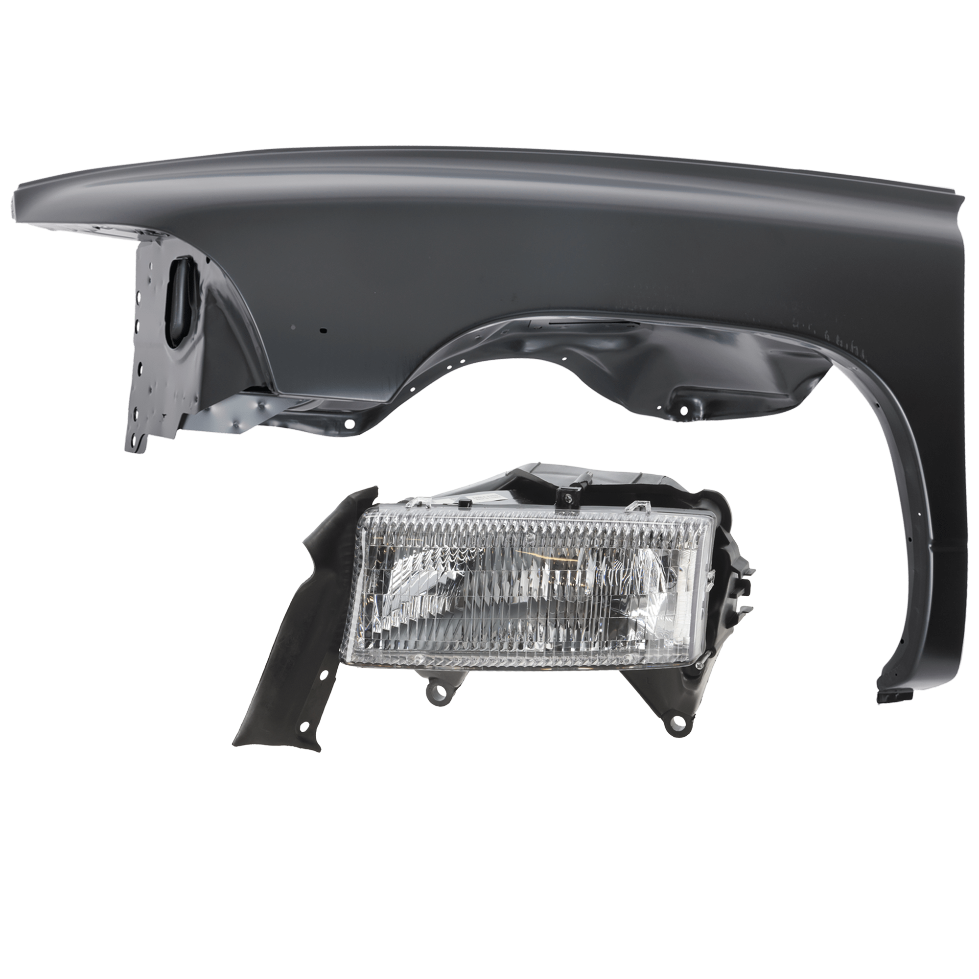 AM DAKOTA 97-04 DURANGO 98-03 HEAD LAMP LH Assembly Halogen w Bracket with Fender SKU KIT 070426-141 Partslink CH1240212 OEM 55055171AE PFM 55255031AF