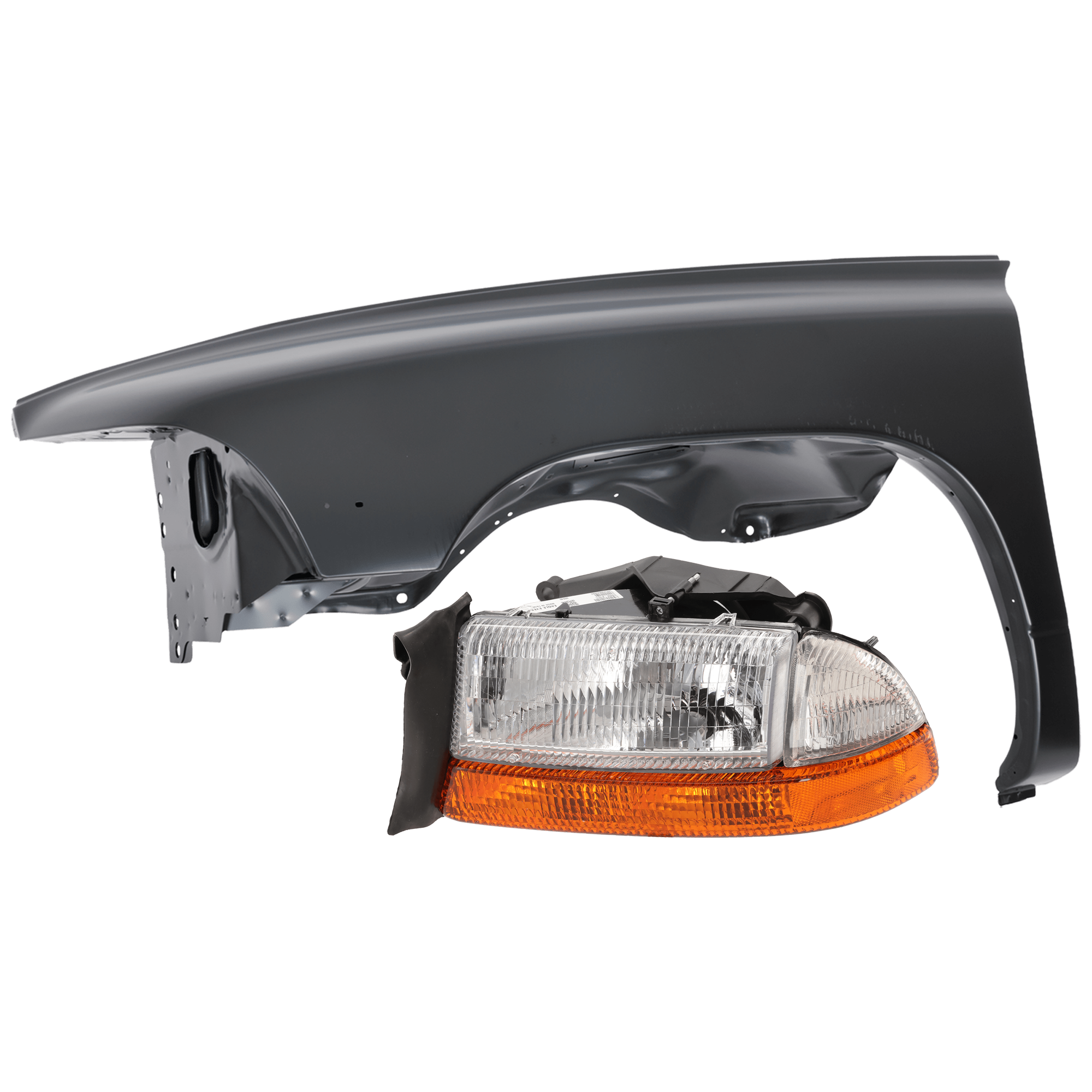 AM DAKOTA 98-04 DURANGO 98-03 HEAD LAMP LH Assembly Halogen w Park Lamp w o bulb w Bracket with Fender SKU KIT 070426-142 Partslink CH2502122 CH1240212 OEM 55055111AI 55255031AF