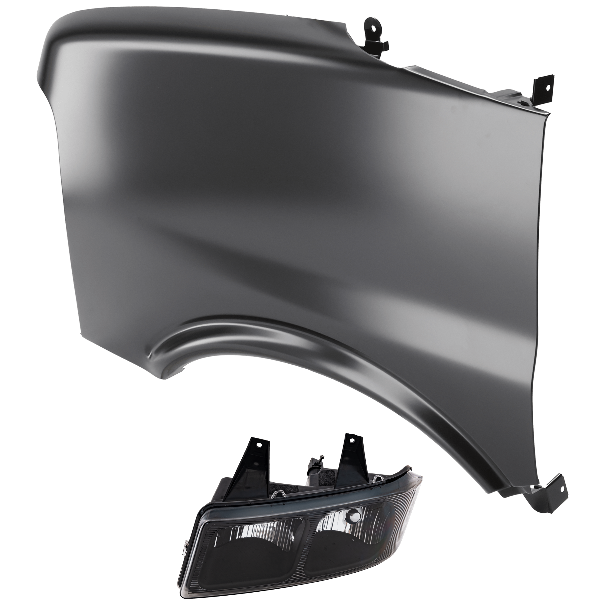 AM EXPRESS SAVANA VAN 03-23 HEAD LAMP LH Composite Assembly Halogen with Fender SKU KIT 070426-147 Partslink GM2502233 GM1240312 OEM 85577296-15879433-89025252