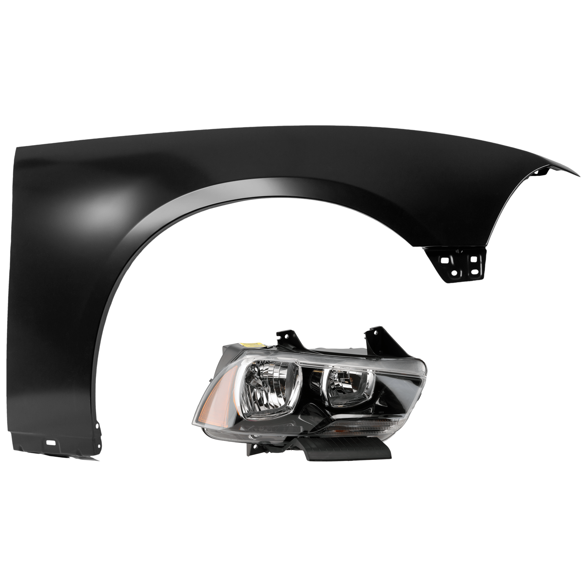 AM CHARGER 11-14 HEAD LAMP RH Assembly Halogen with Fender CAPA SKU KIT 070426-178 Partslink CH2503232C CH1241275C OEM 57010410AF 57010410AE 55113584