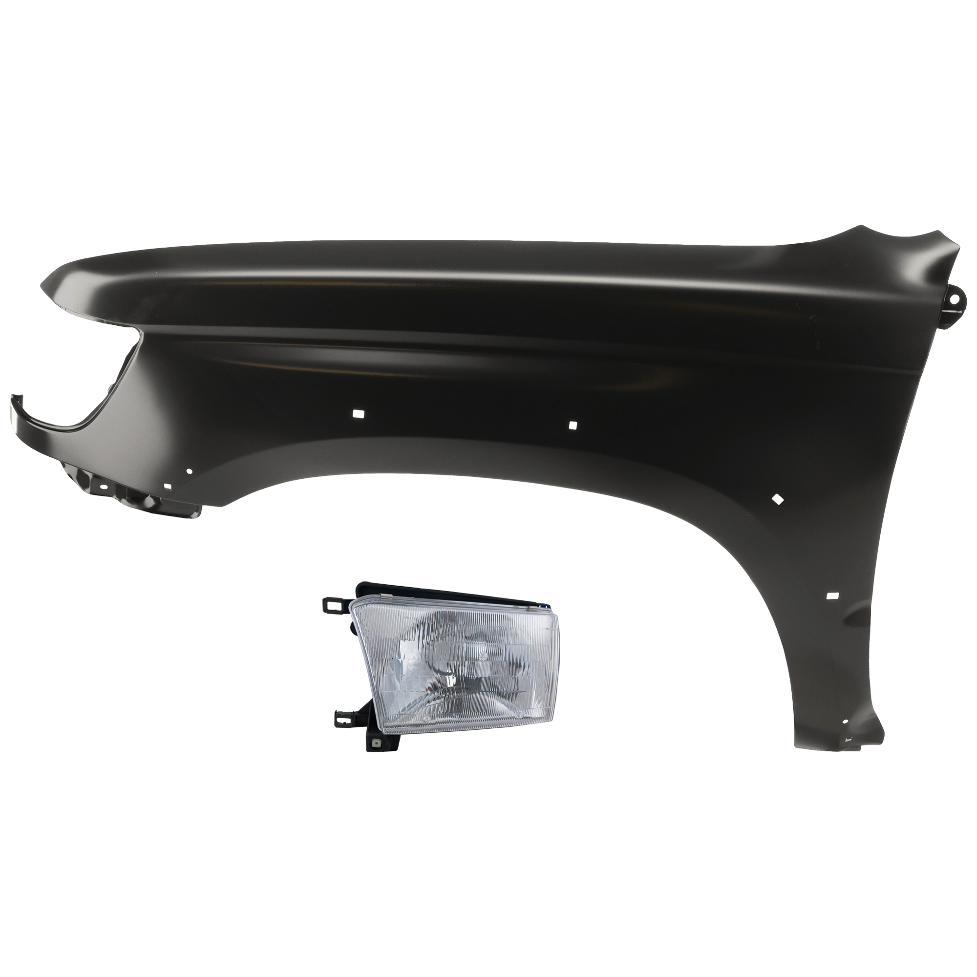 AM 4RUNNER 96-98 HEAD LAMP LH Assembly Halogen with Fender SKU KIT 070426-18 Partslink TO2502118 TO1240166 OEM 8115035211-5380235640
