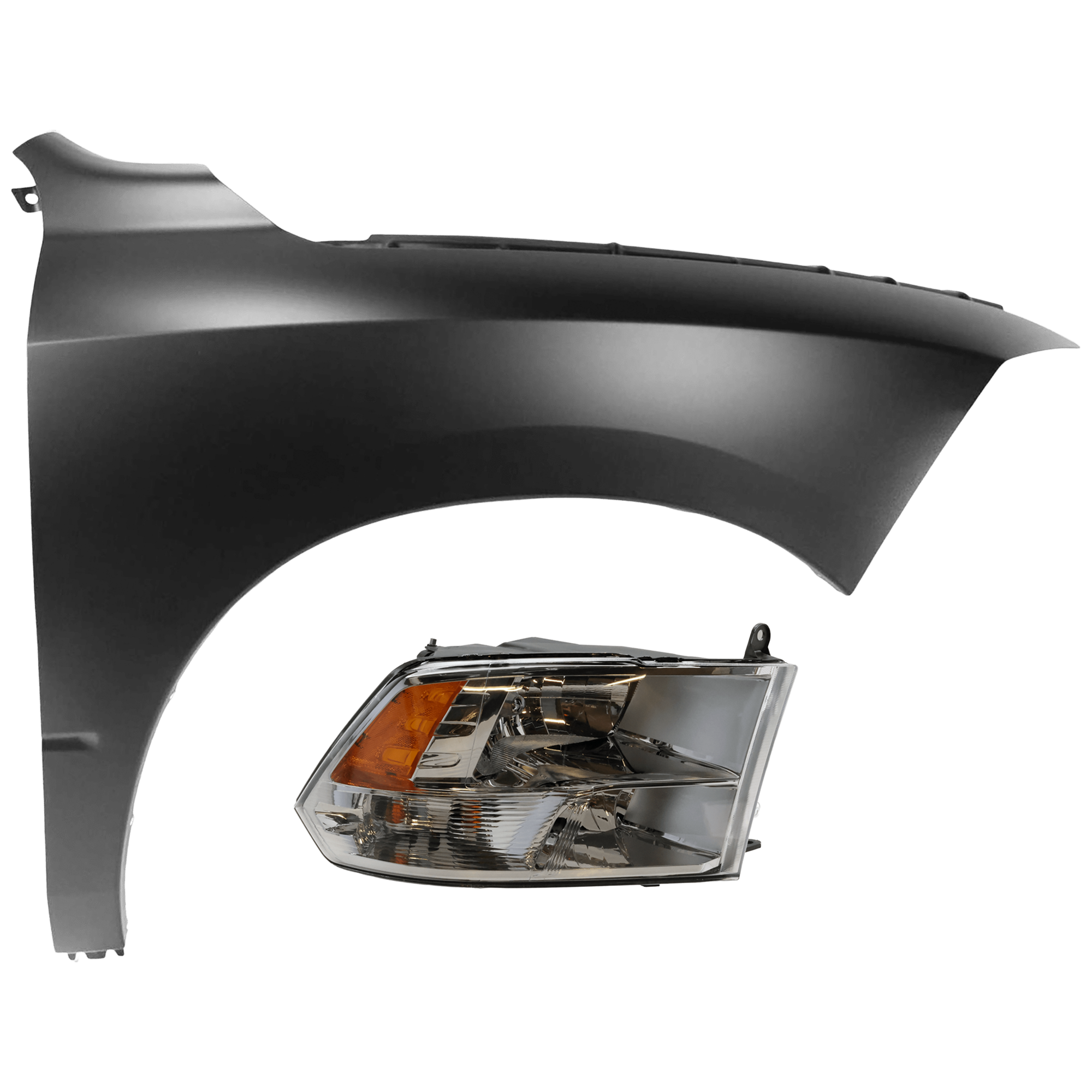 AM RAM FULL SIZE PICKUP 13-24 HEAD LAMP RH Assembly Halogen Reflector Type Chrome Interior w Quad Lamps Includes 19-24-1500 Classic with Fender SKU KIT 070426-218 Partslink CH2503242 CH1241269 OEM 68096438AJ 68054338AJ 68054338