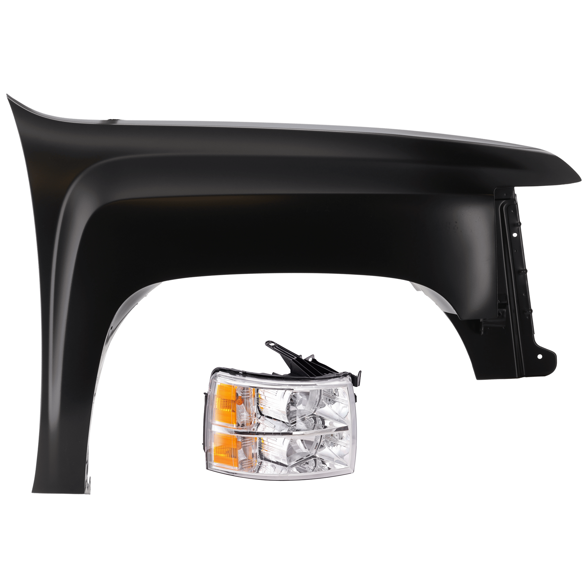 AM SILVERADO 1500-07-13 HEAD LAMP RH Assembly Halogen Exc. 2007 Classic Model with Fender SKU KIT 070426-227 Partslink GM2503280 GM1241341 OEM 22853028-22977474