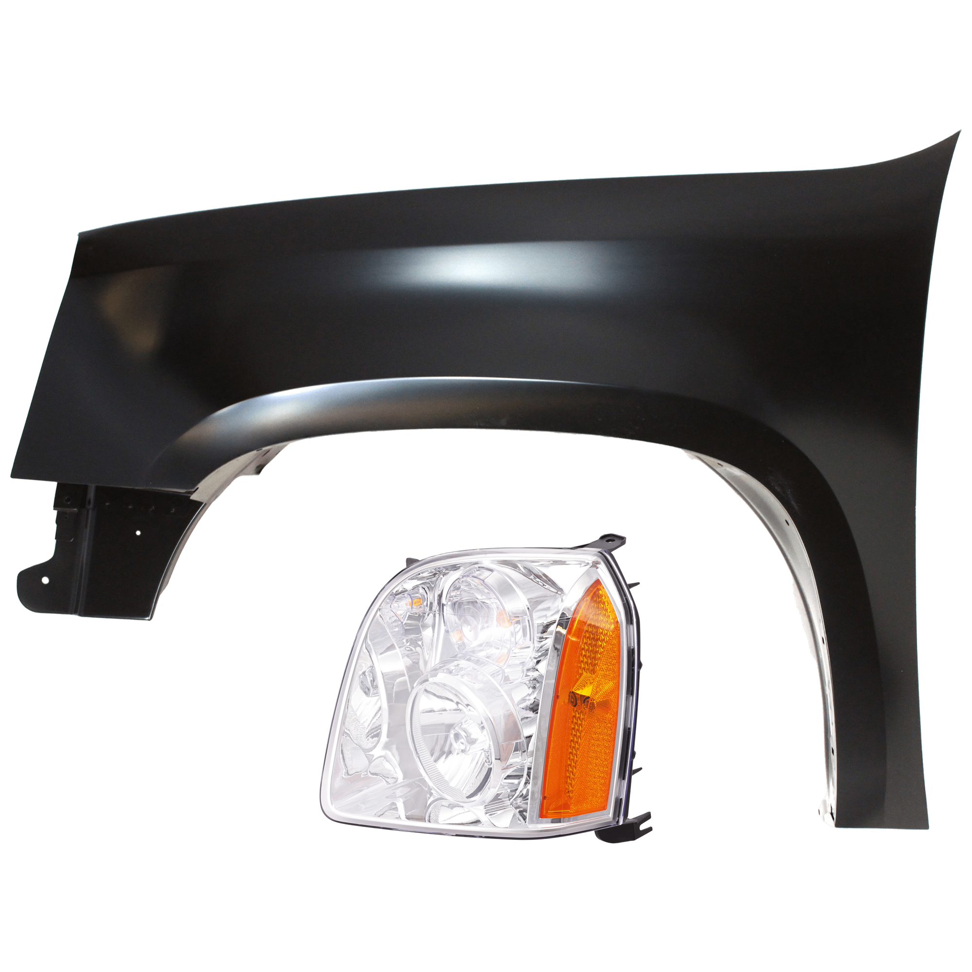AM YUKON 07-14 HEAD LAMP LH Assembly Halogen Excludes Denali Model with Fender CAPA SKU KIT 070426-230 Partslink GM2502265C GM1240339C OEM 20969894-22977477