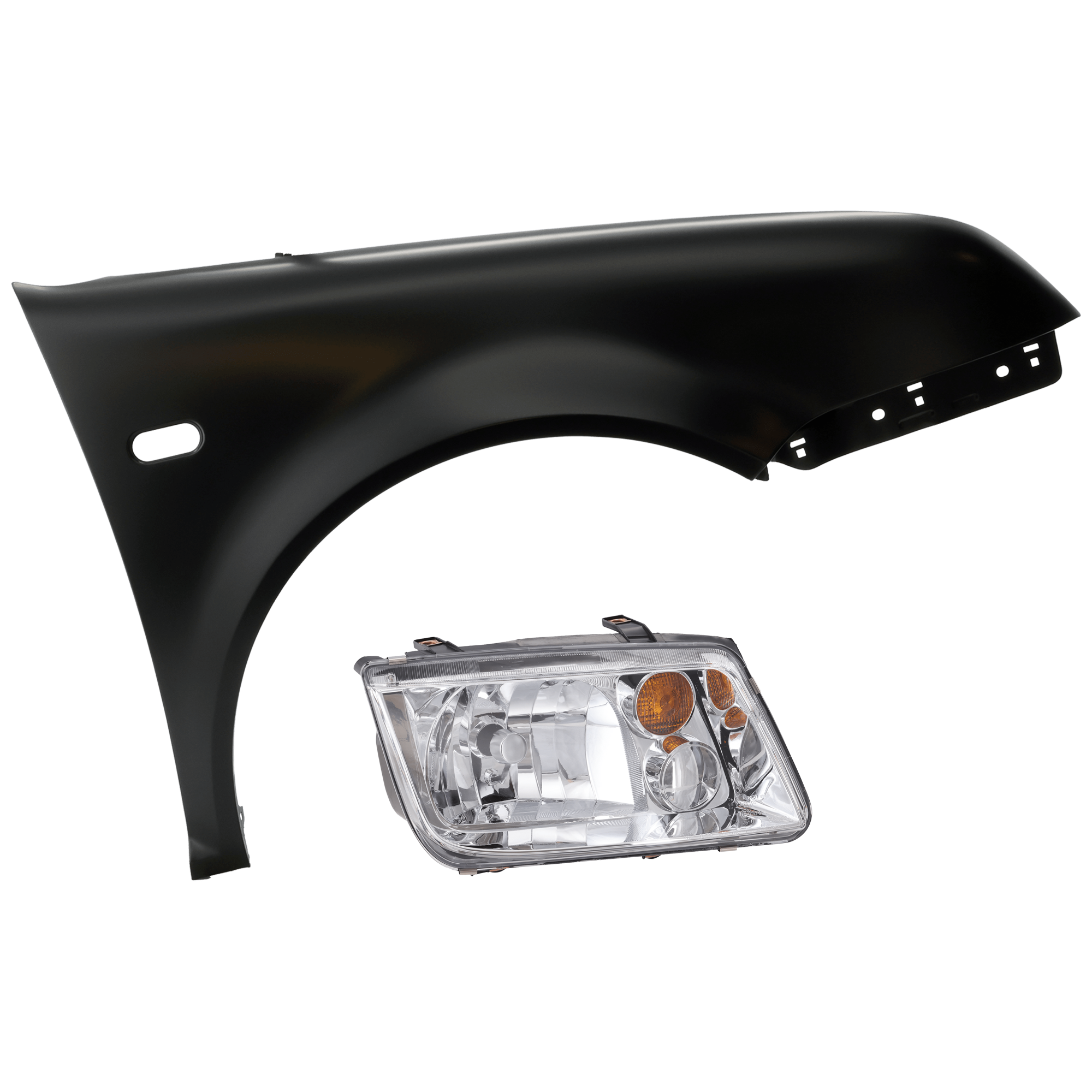 AM JETTA 02-05 HEAD LAMP RH Lens and Housing w o Fog Lights with Fender SKU KIT 070426-235 Partslink VW2503125 VW1241129 VW1241130 OEM 1J5941018BJ 1J5821022