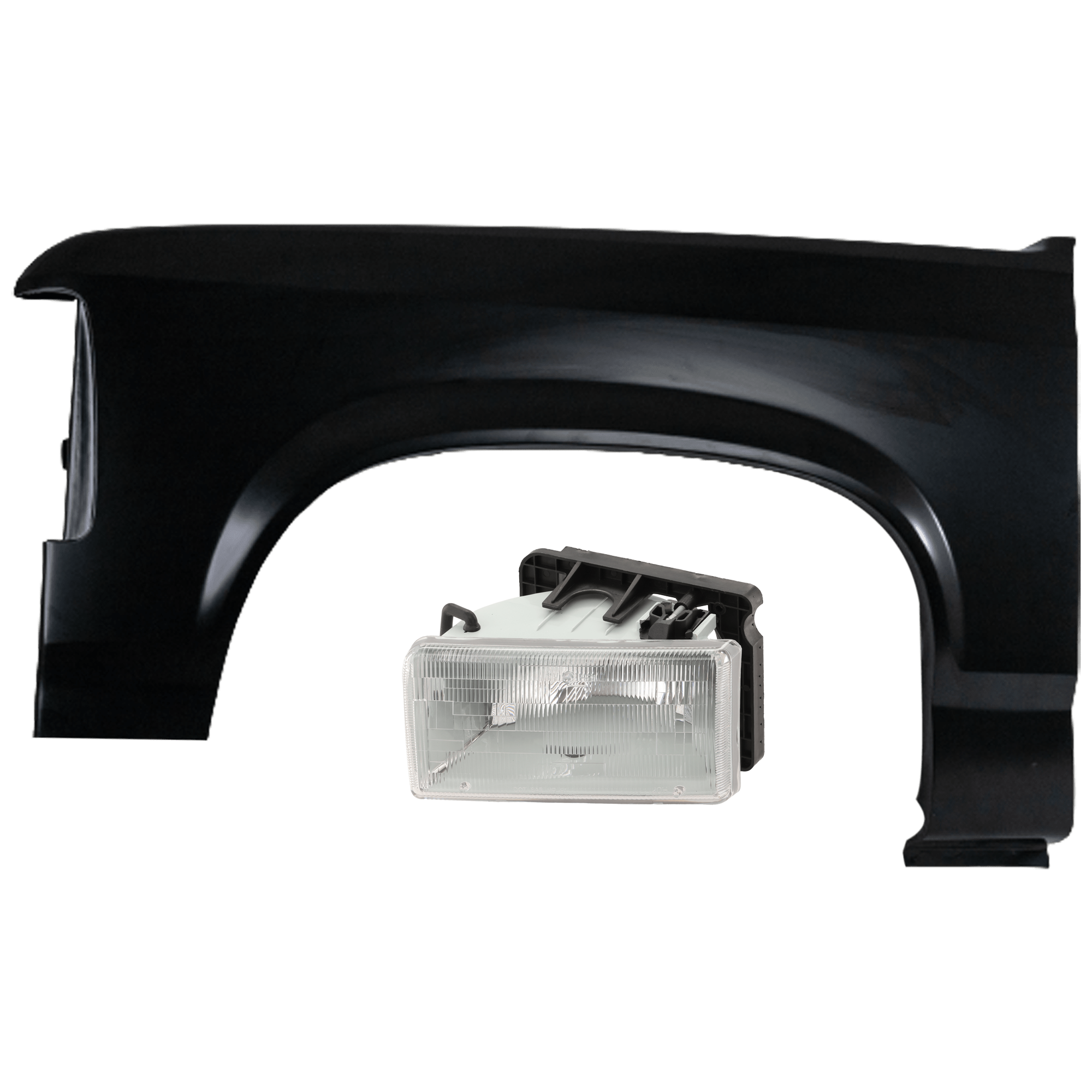 AM DAKOTA 91-96 HEAD LAMP LH Assembly Halogen w Aero Package with Fender SKU KIT 070426-238 Partslink CH2502105 CH1240113 OEM 55054715-4741673