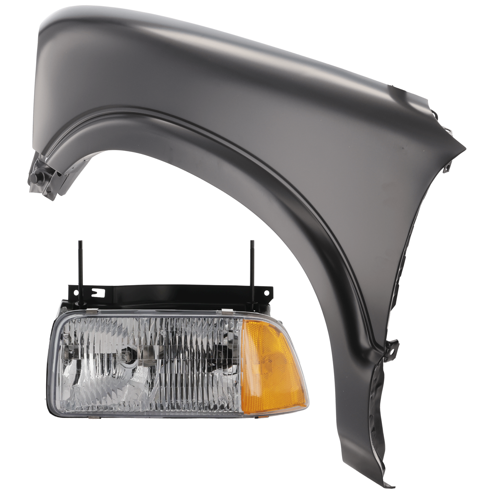 AM JIMMY 95-97 SONOMA 94-97 HEAD LAMP LH Assembly Halogen Composite Type with Fender SKU KIT 070426-239 Partslink GM2502133 GM1240184 OEM 16525157-12377871
