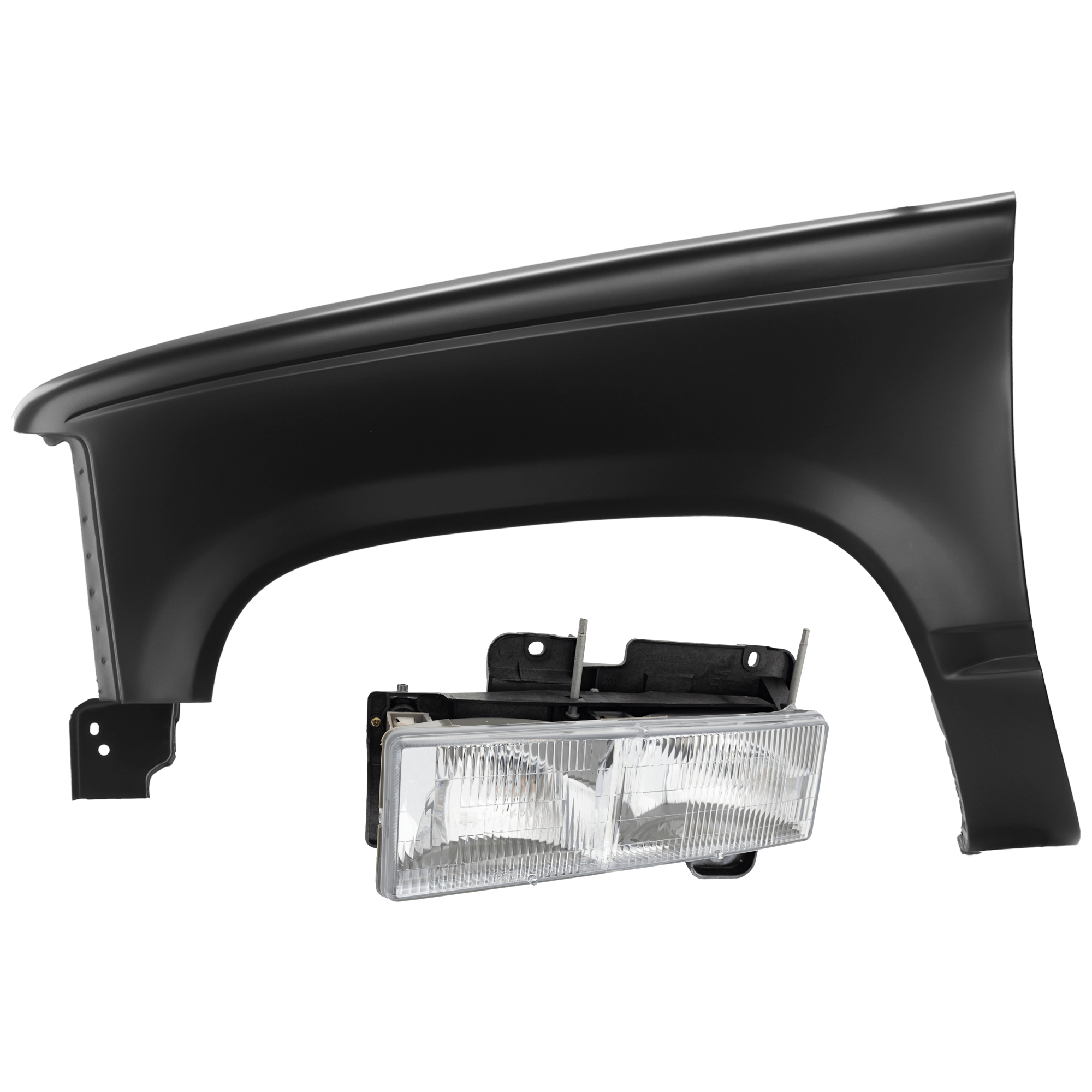 AM C K FULL SIZE P U 88-02 HEAD LAMP LH Assembly Halogen Composite Type with Fender CAPA SKU KIT 070426-249 Partslink GM2502101C GM1240132C OEM 15034929-15029229