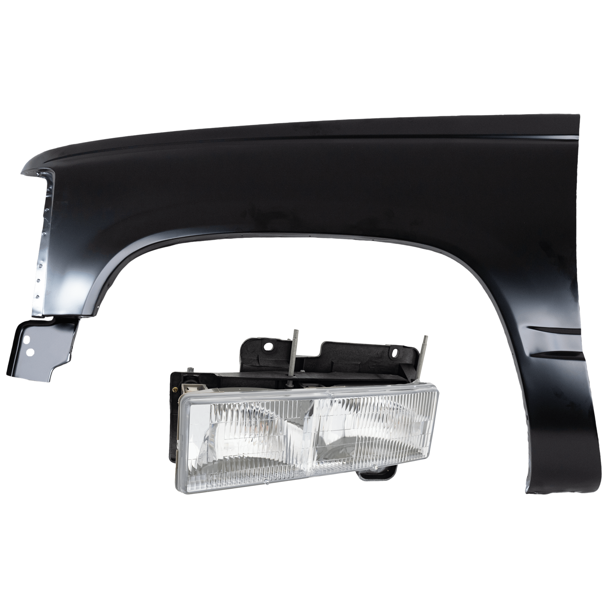 AM C K FULL SIZE P U 88-02 HEAD LAMP LH Assembly Halogen Composite Type with Fender SKU KIT 070426-251 Partslink GM2502101 GM1240132 OEM 15034929-15029229