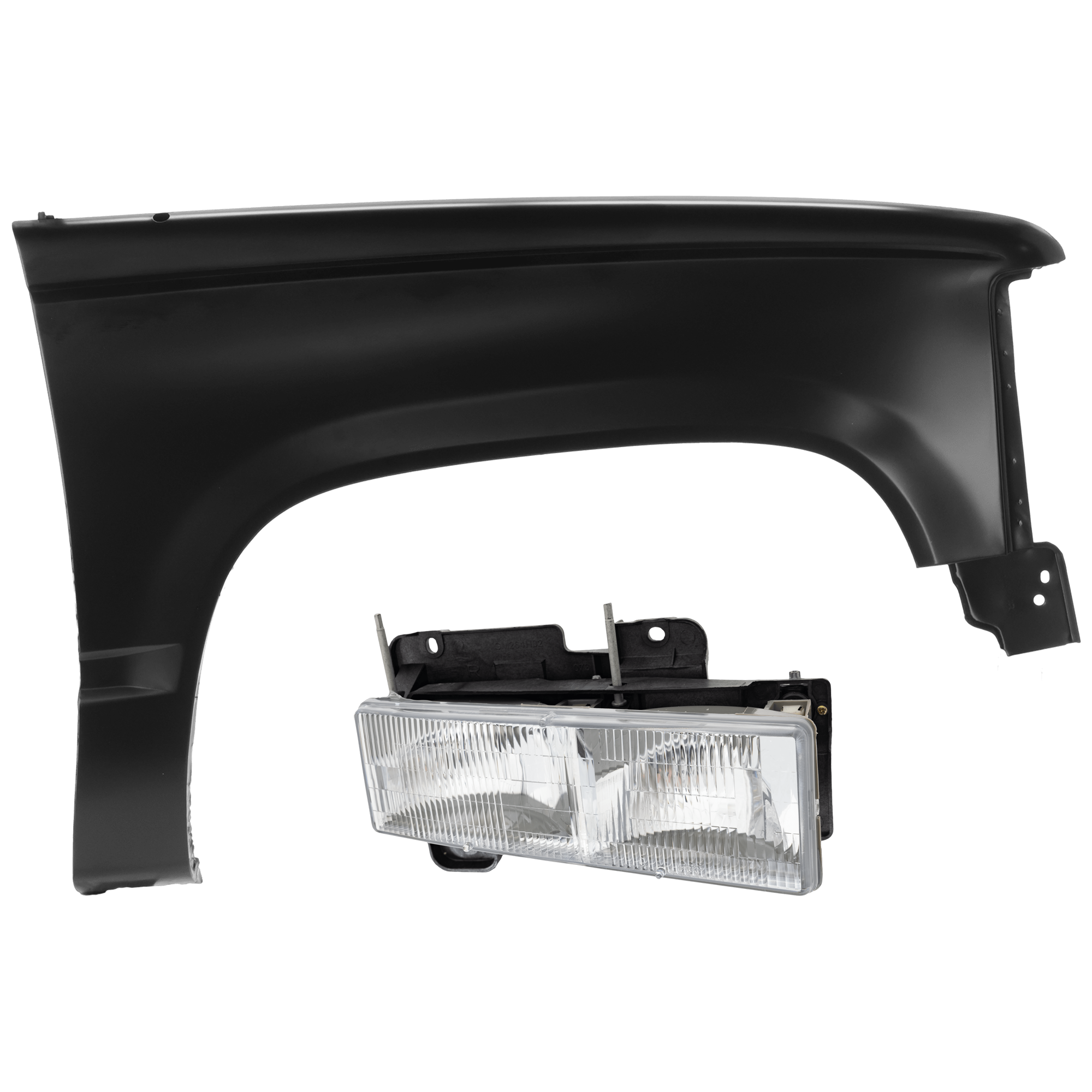 AM C K FULL SIZE P U 88-02 HEAD LAMP RH Assembly Halogen Composite Type with Fender CAPA SKU KIT 070426-252 Partslink GM2503101C GM1241133C OEM 15034930-15998378