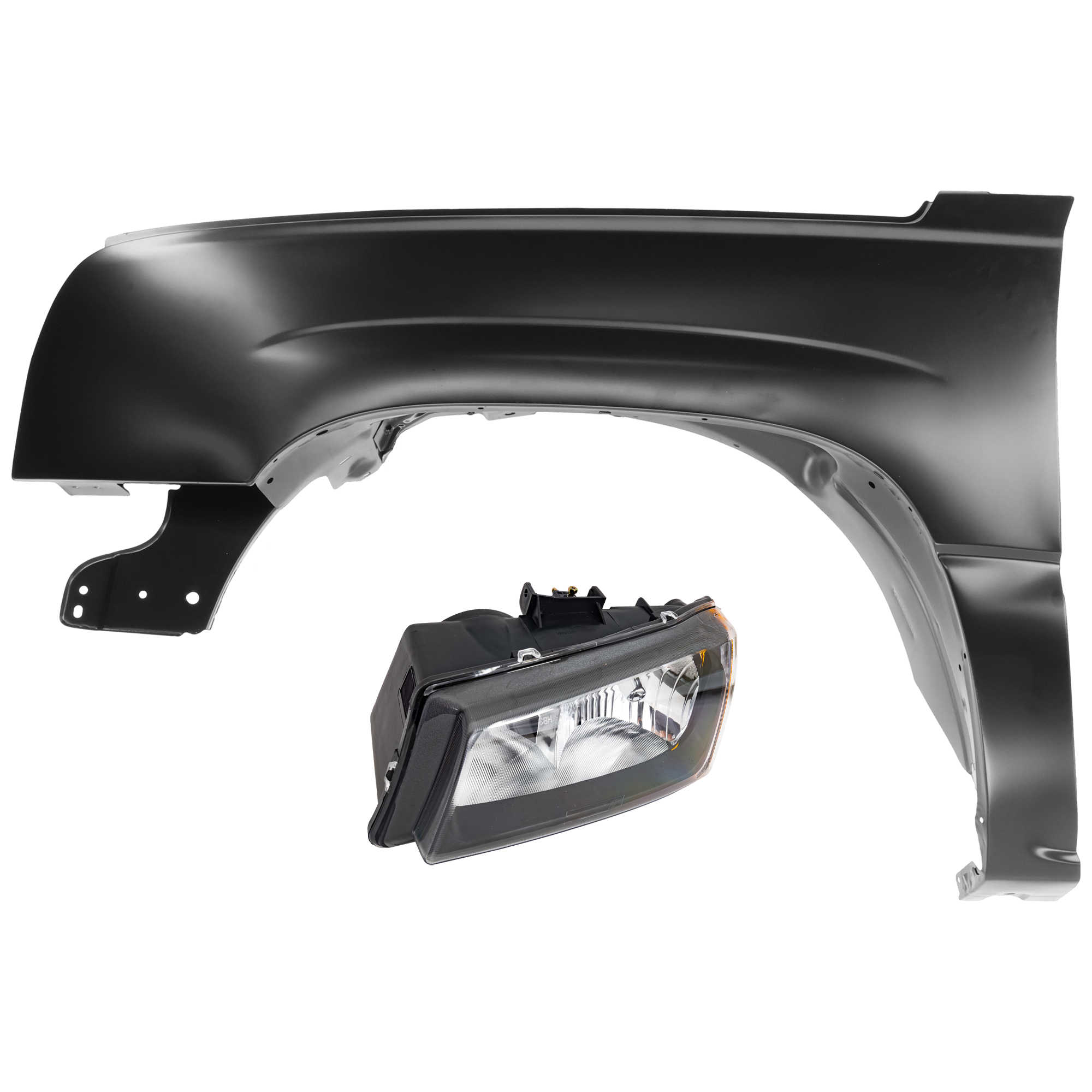 AM SILVERADO 03-07 HEAD LAMP LH Assembly Halogen Fluted Reflector Includes 2007 Classic with Fender SKU KIT 070426-254 Partslink GM2502257 GM1240305 OEM 10396913-88944420
