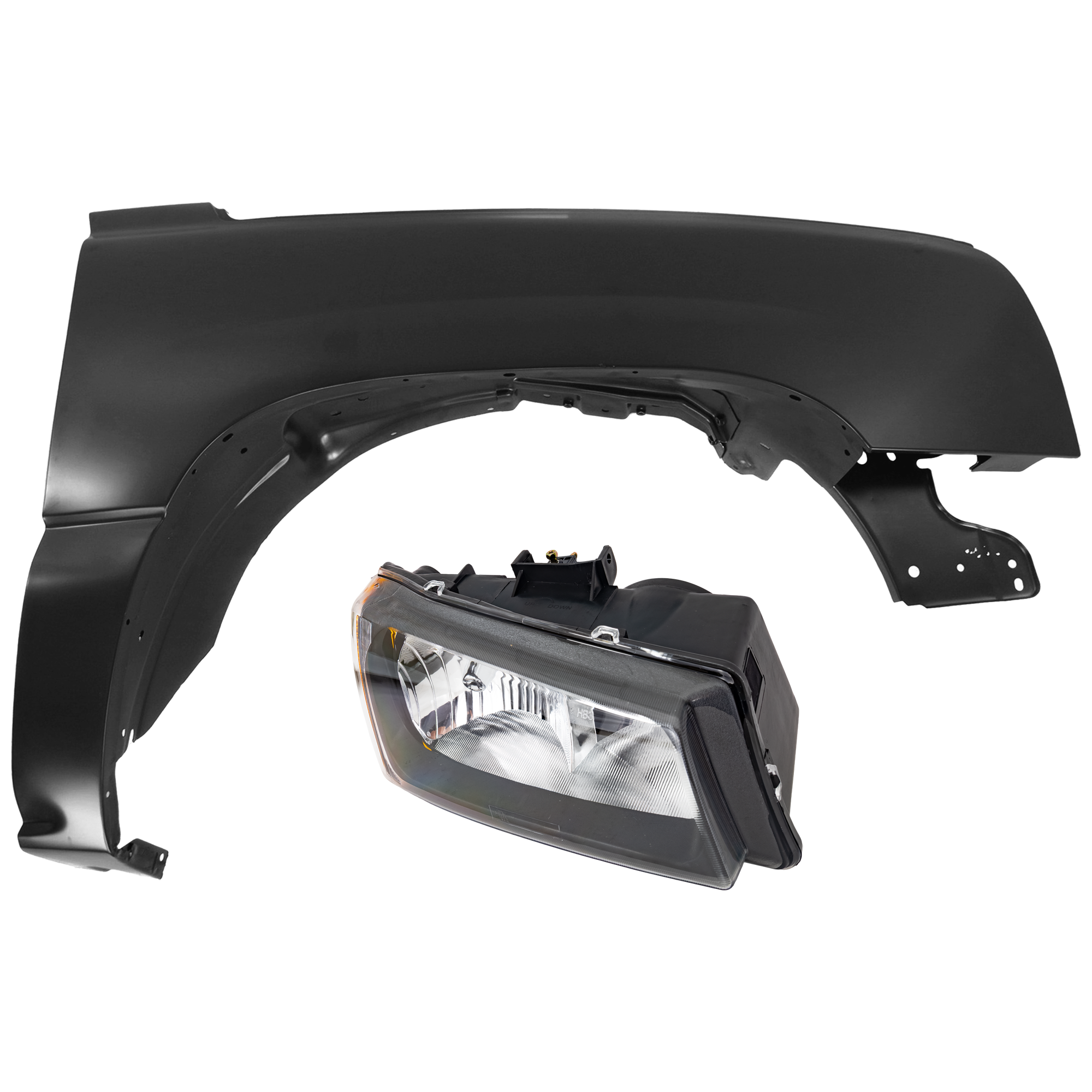 AM SILVERADO 03-07 HEAD LAMP RH Assembly Halogen Fluted Reflector Includes 2007 Classic with Fender SKU KIT 070426-257 Partslink GM2503257 GM1241305 OEM 10396912-88944419